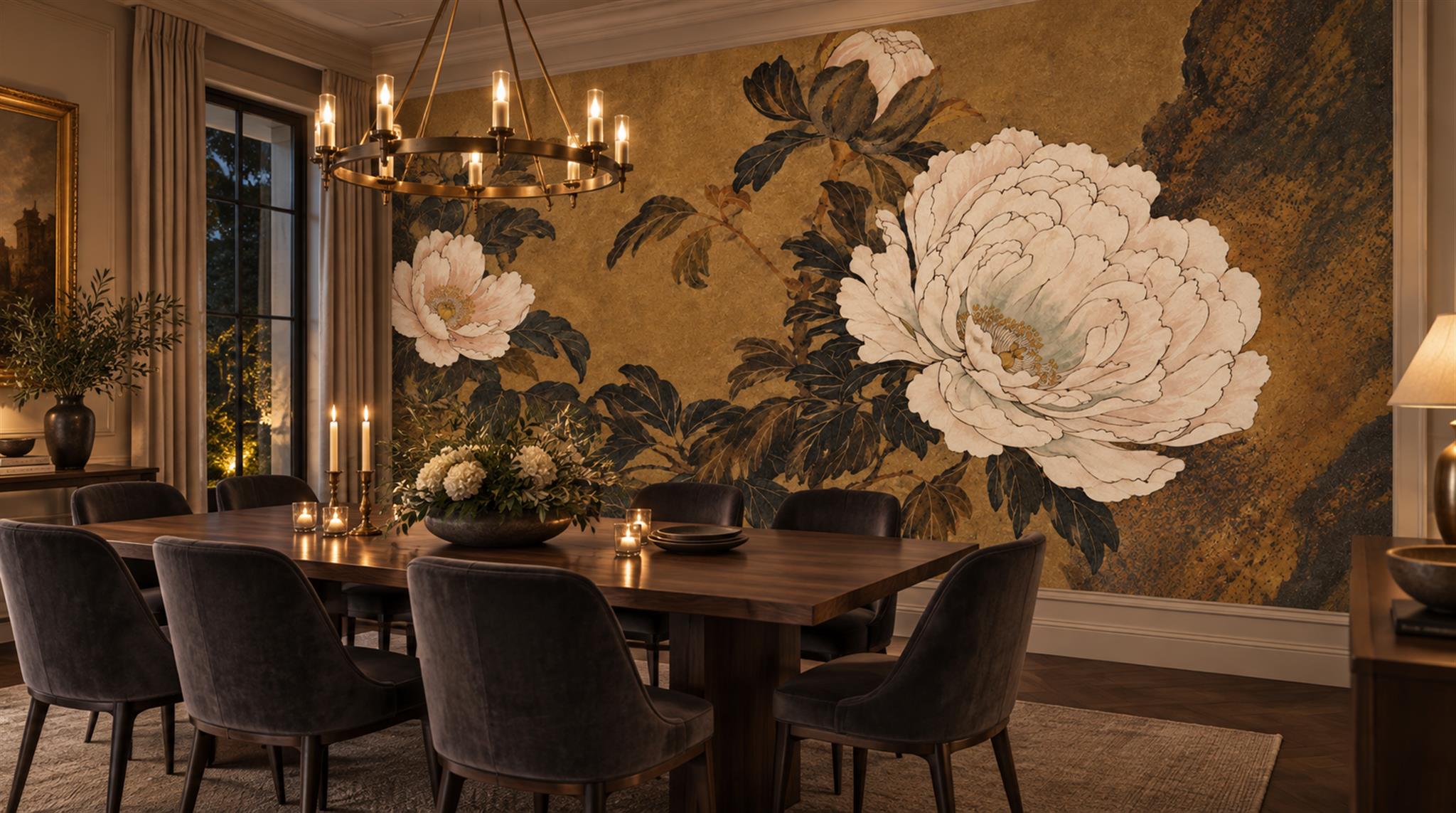 Brown Decorative Wall Art Wallpaper Mural Scene