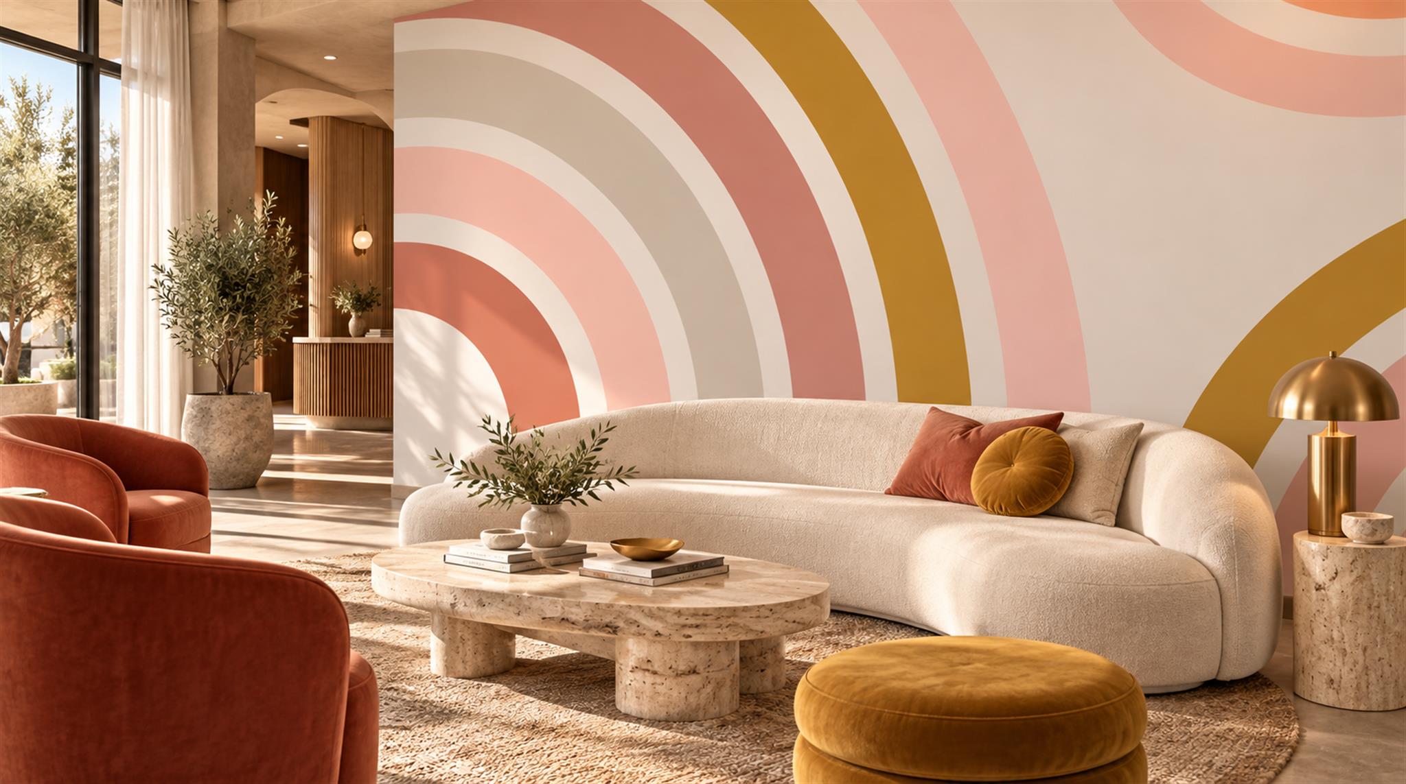 Soft Pastel Decorative Wall Art Wallpaper Mural Scene