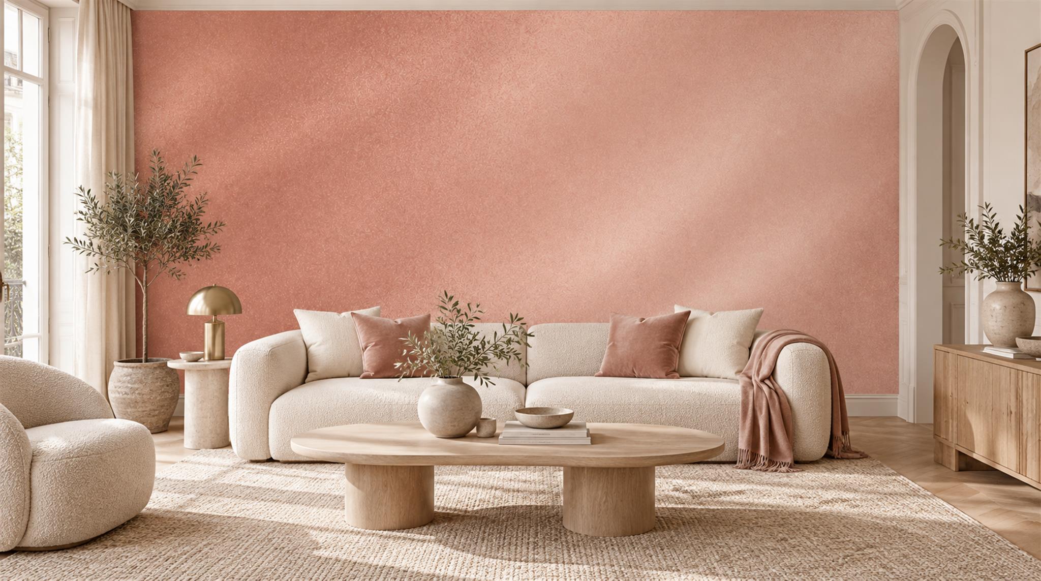 Pink Soft Cloudscape Wallpaper Mural Main