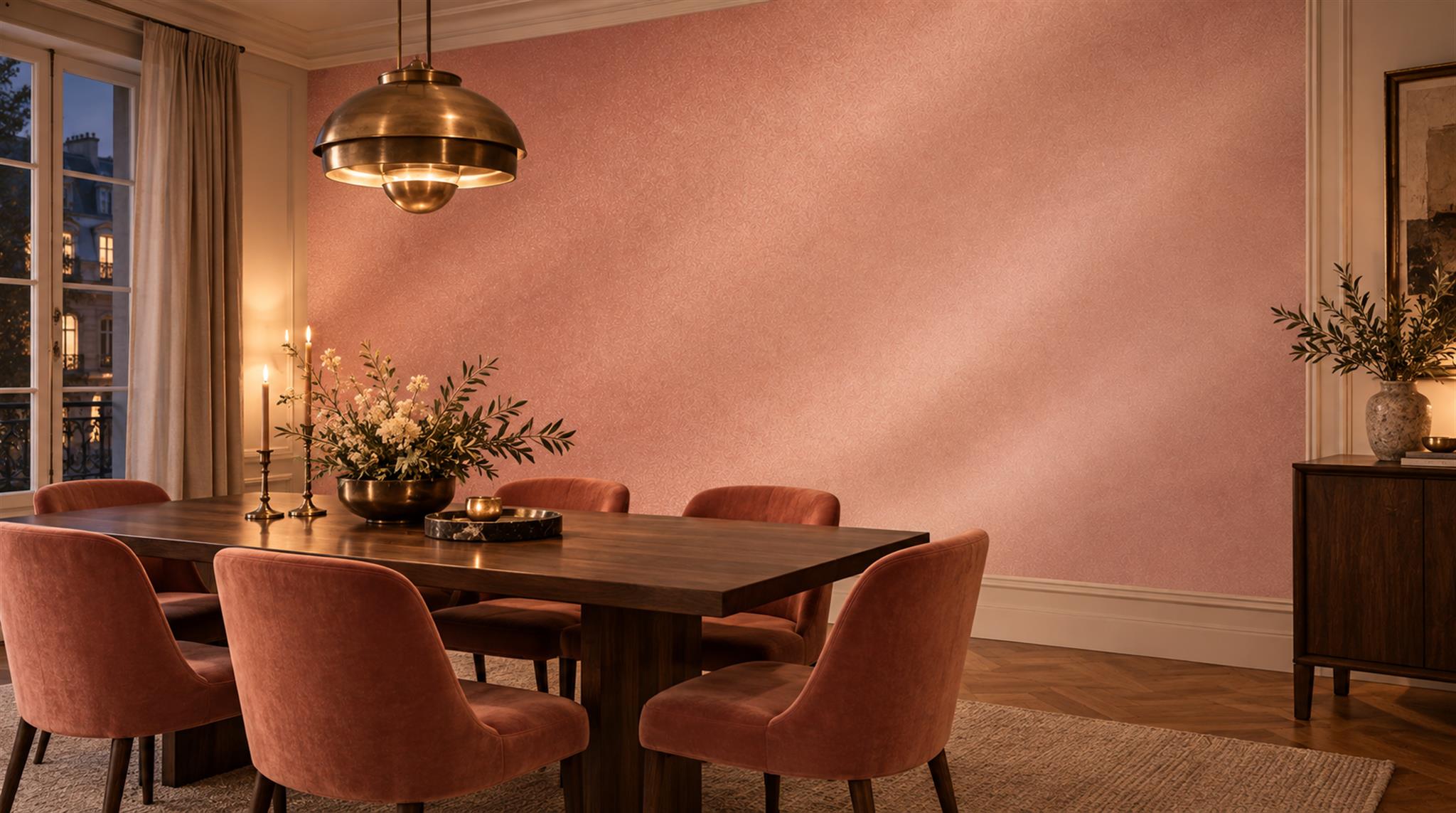 Pink Soft Cloudscape Wallpaper Mural Scene