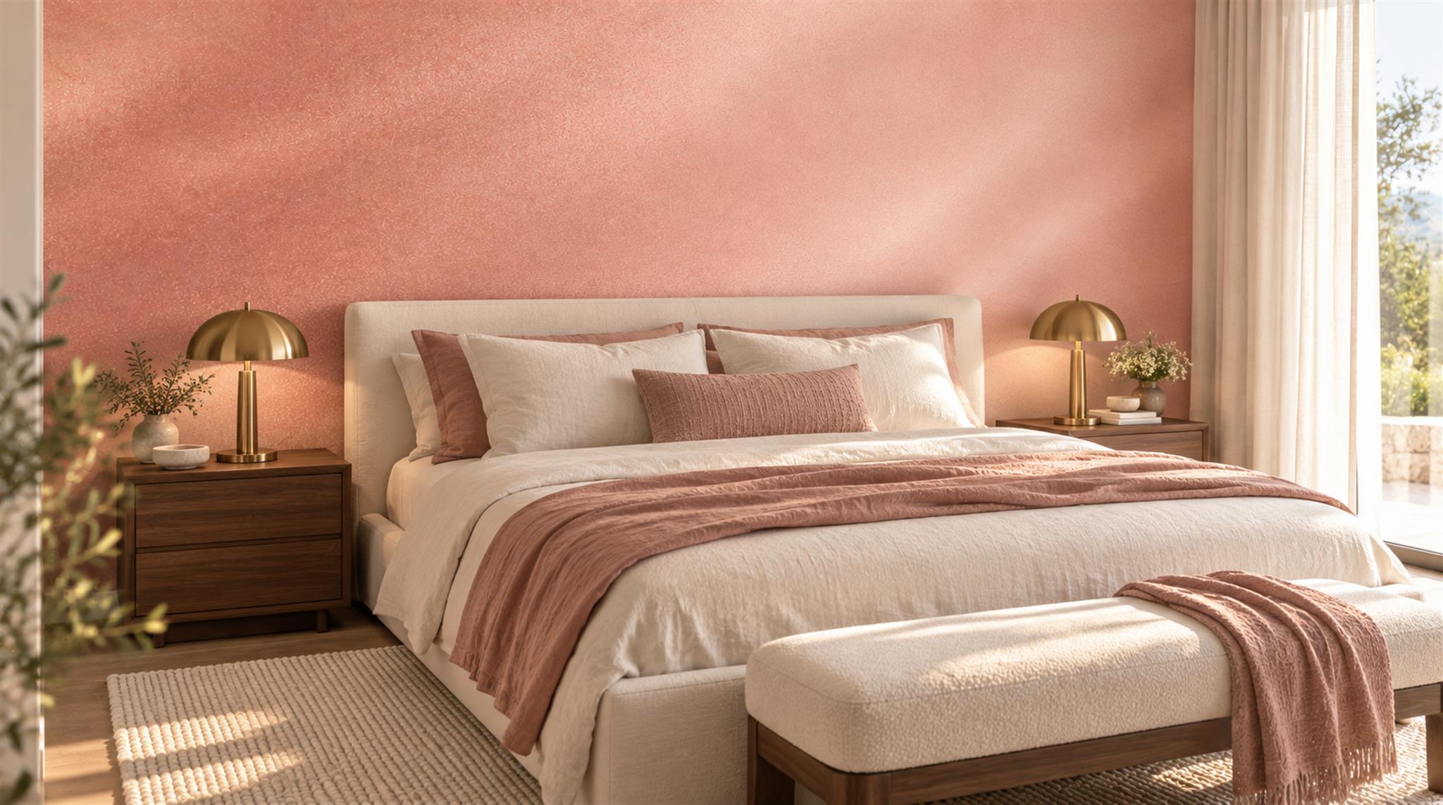 Pink Soft Cloudscape Wallpaper Mural Scene