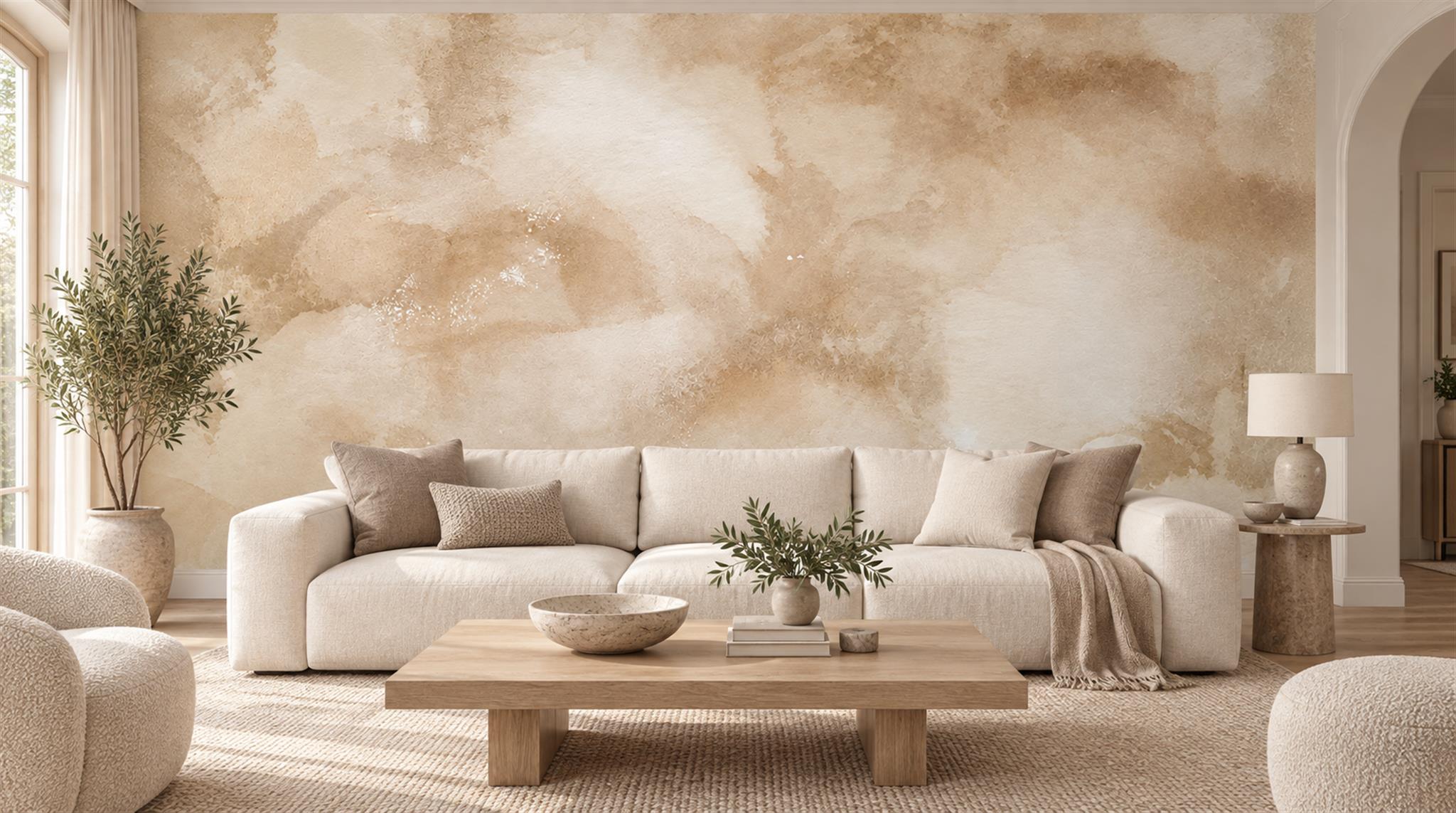 Ivory Soft Cloudscape Wallpaper Mural Main