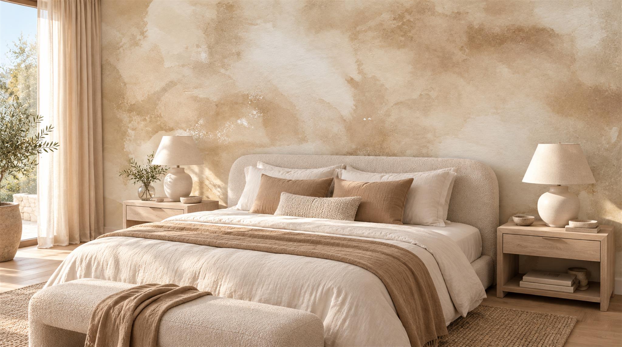 Ivory Soft Cloudscape Wallpaper Mural Scene