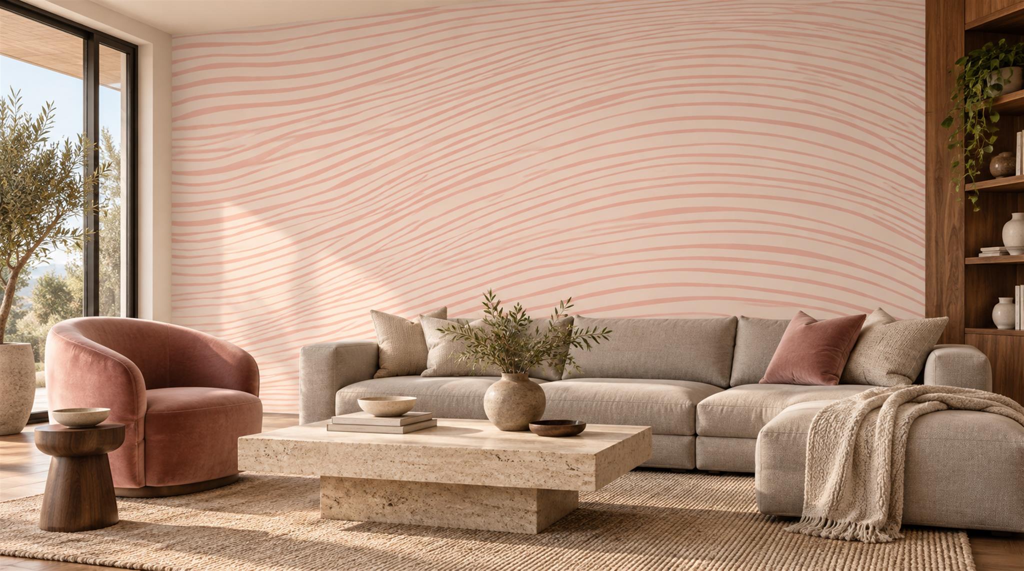 Pink Decorative Wall Art Wallpaper Mural Scene