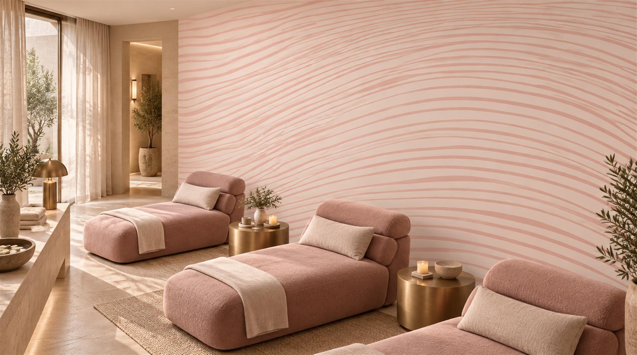 Pink Decorative Wall Art Wallpaper Mural Scene