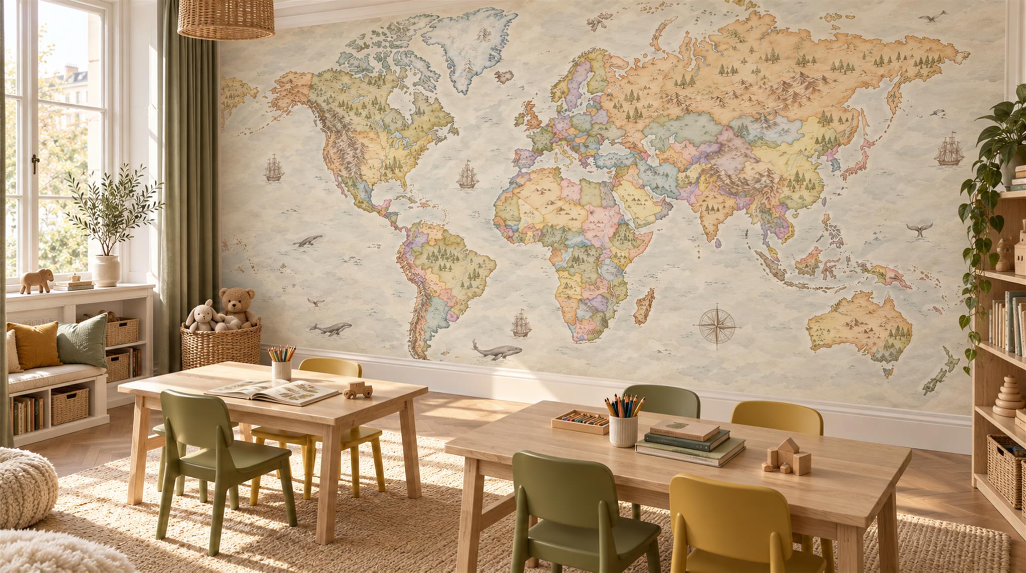 Neutral Decorative Wall Art Wallpaper Mural Scene