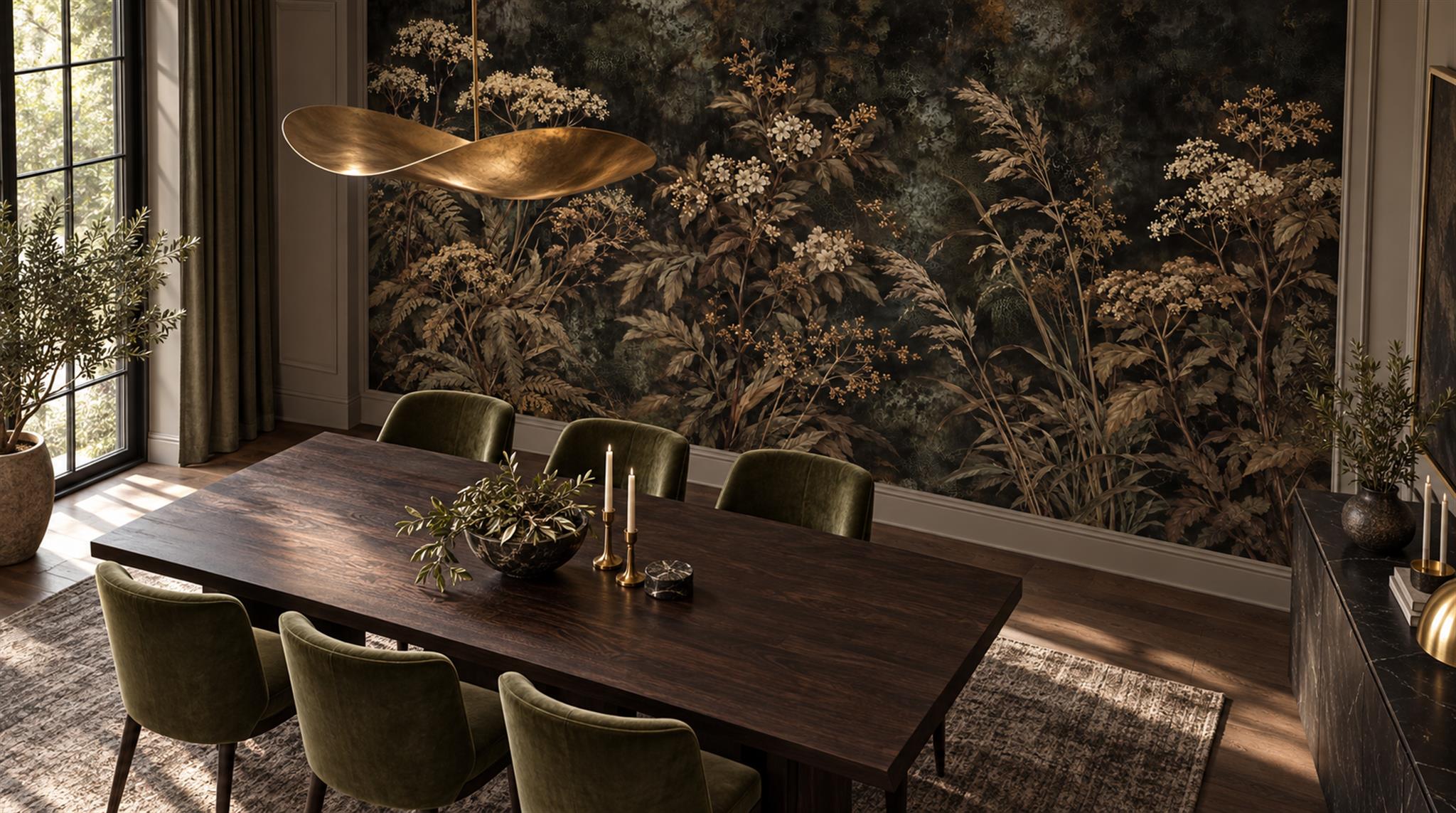 Natural Leaf Patterning Wallpaper Mural Scene