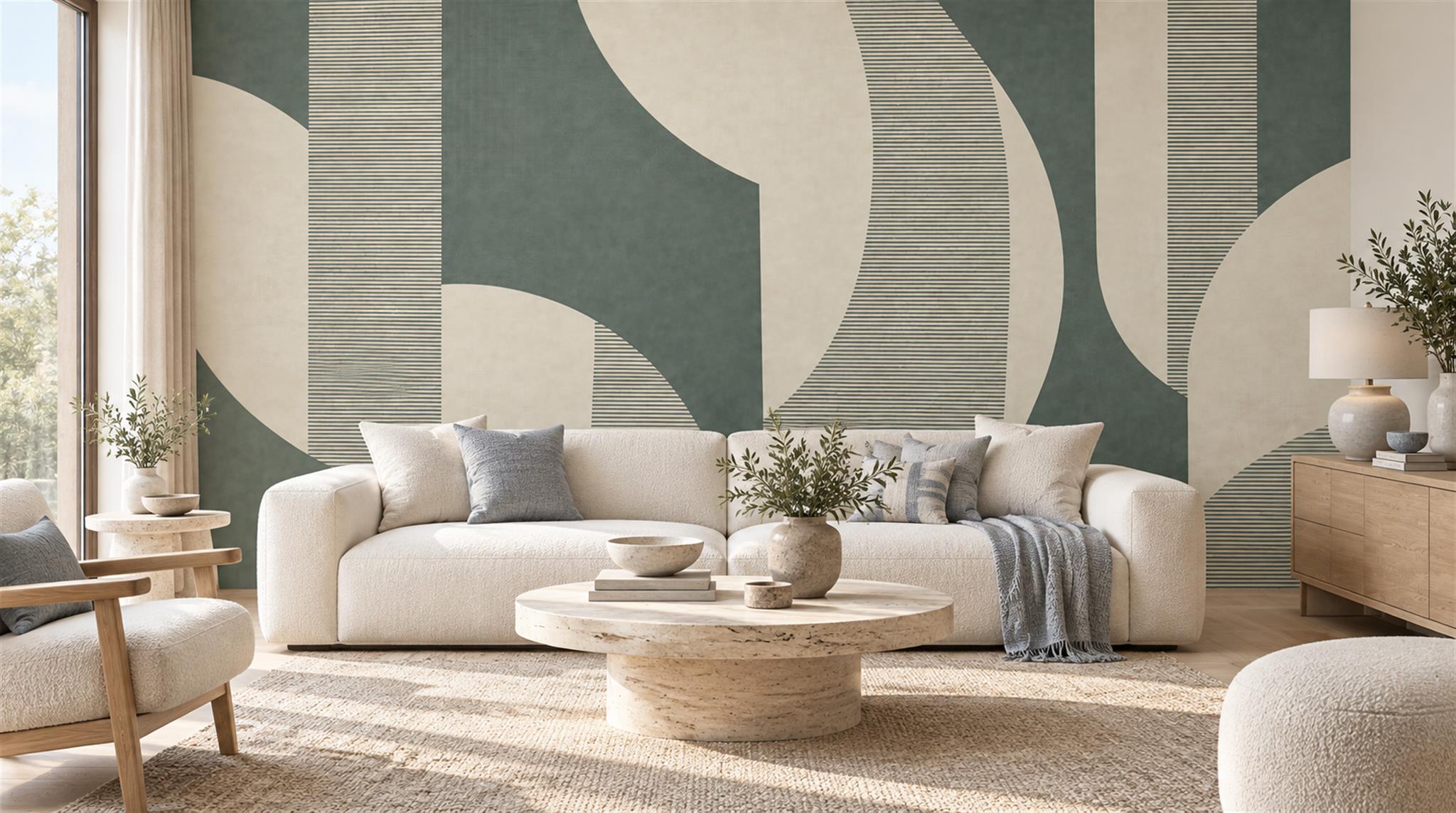 Neutral Decorative Wall Art Wallpaper Mural Main