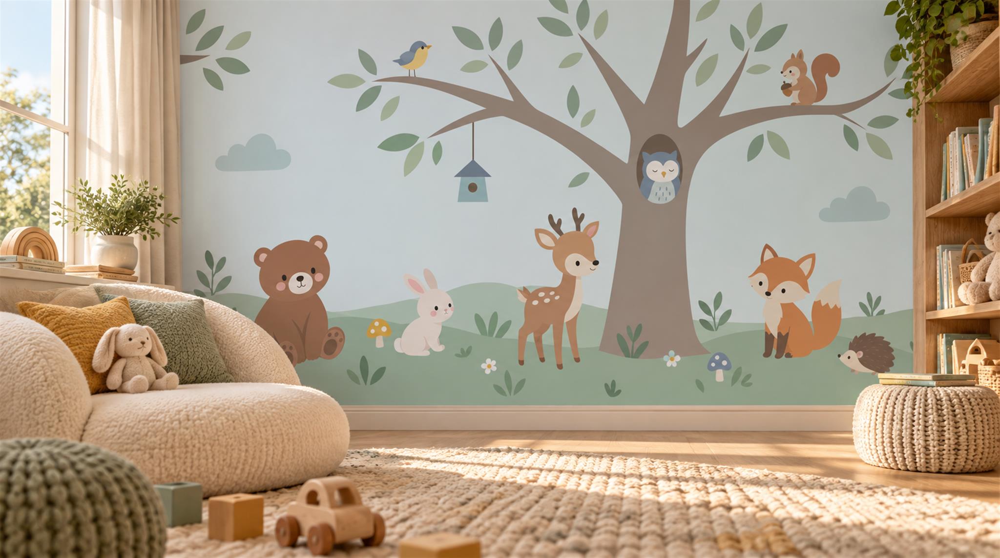 Soft Pastel Decorative Wall Art Wallpaper Mural Scene