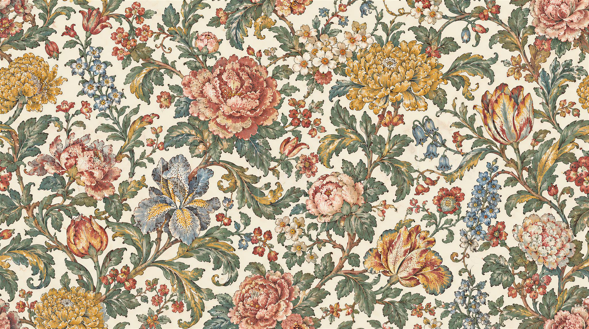 Neutral Floral Foliage Wallpaper Mural Main