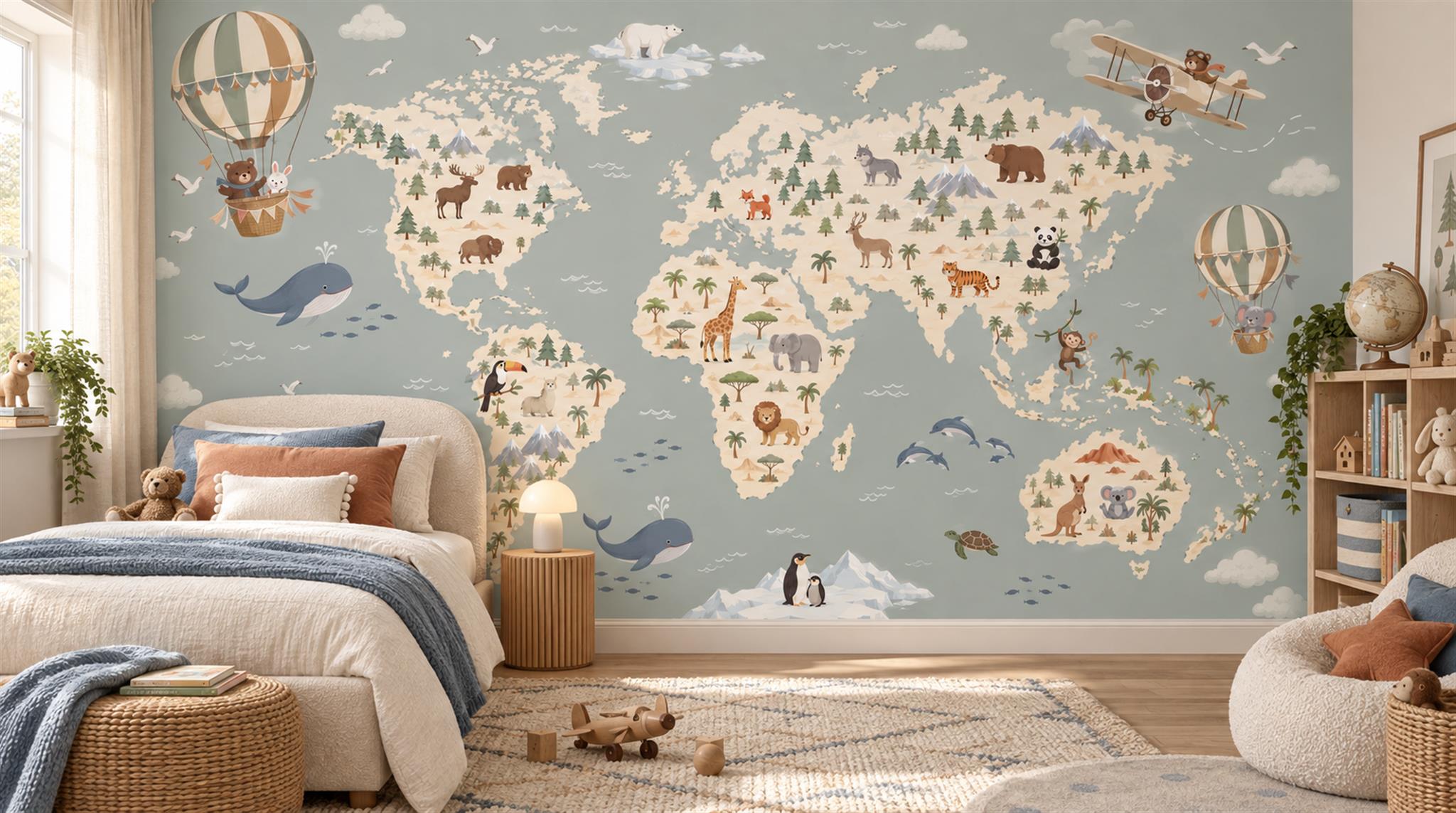 Blue Decorative Wall Art Wallpaper Mural Main