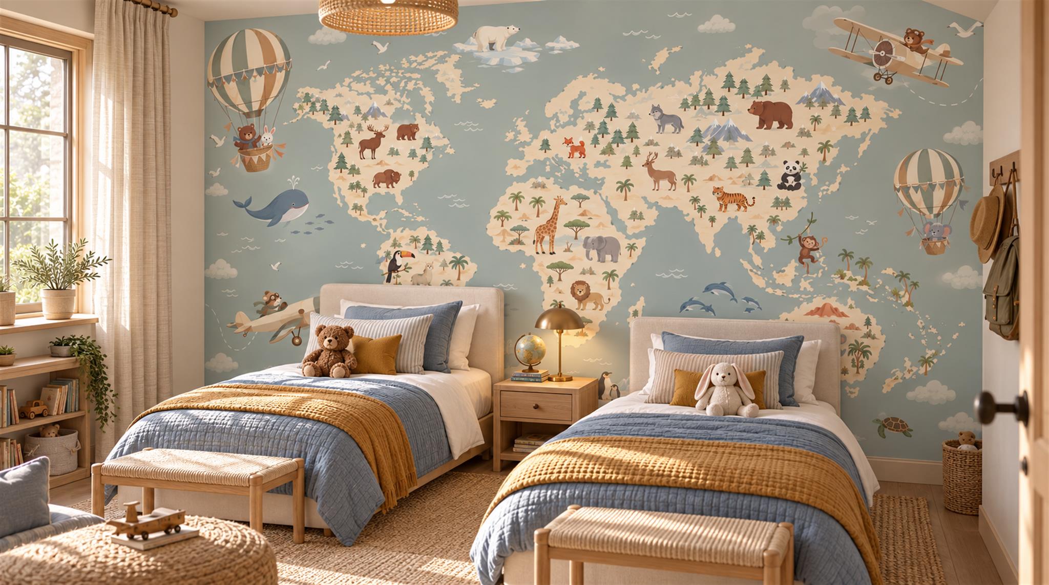 Blue Decorative Wall Art Wallpaper Mural Scene