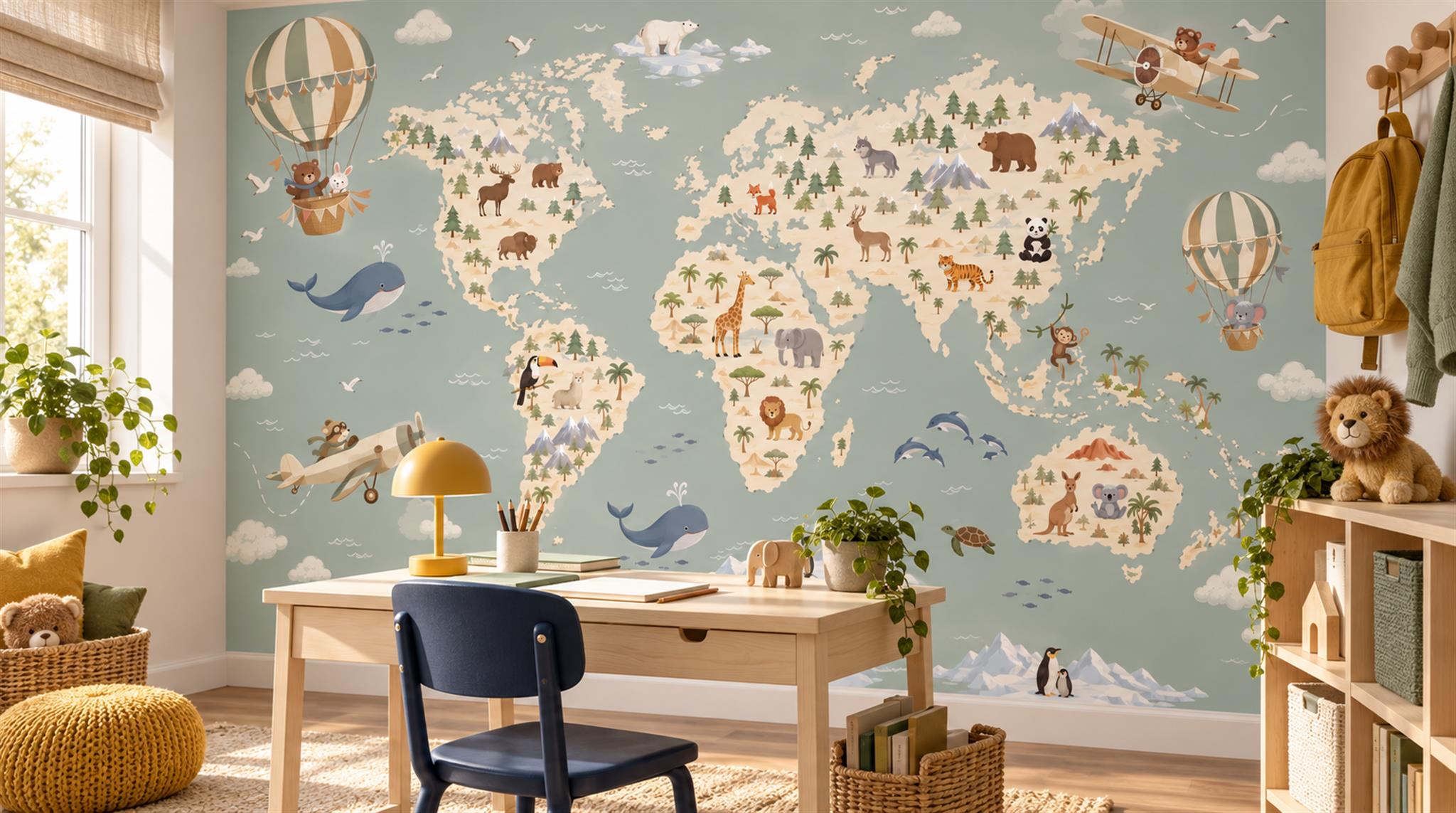 Blue Decorative Wall Art Wallpaper Mural Scene