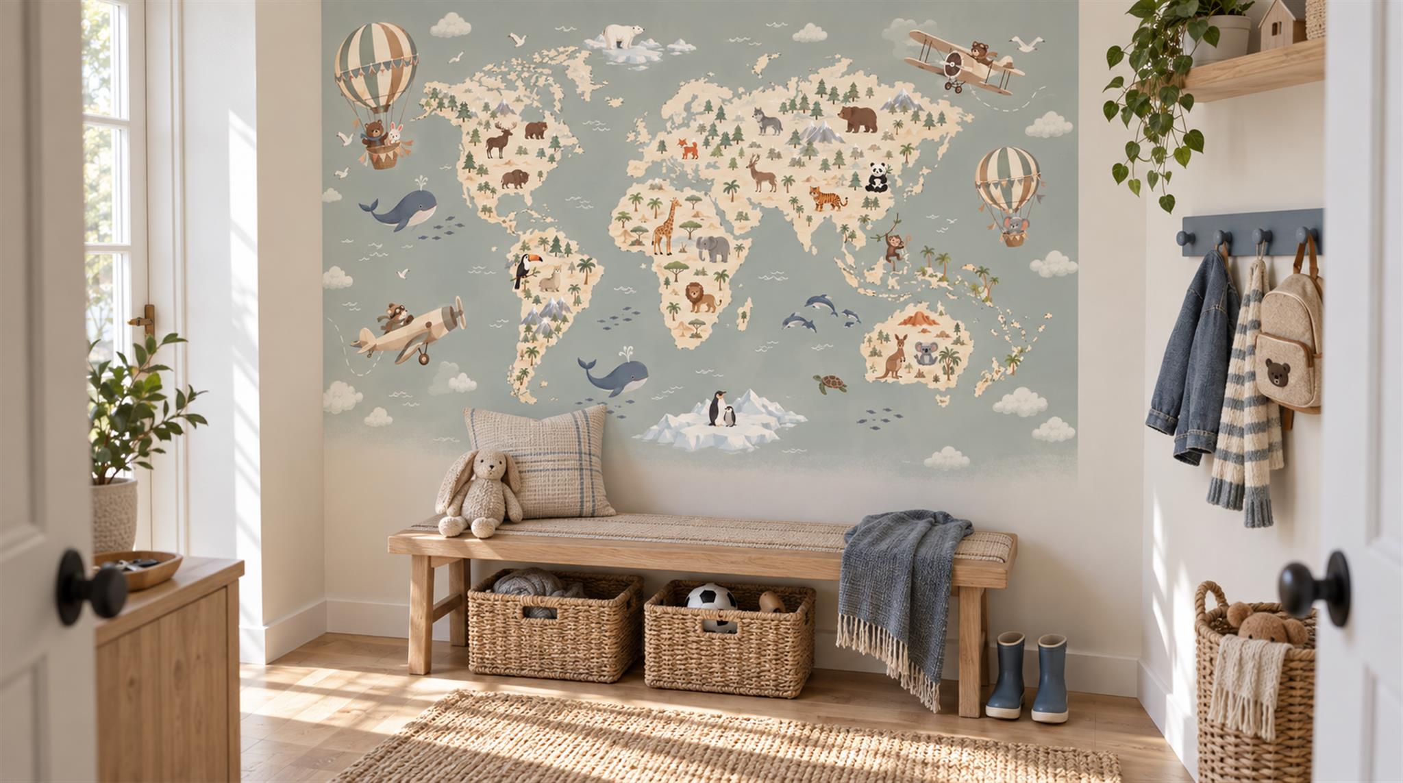 Blue Decorative Wall Art Wallpaper Mural Scene