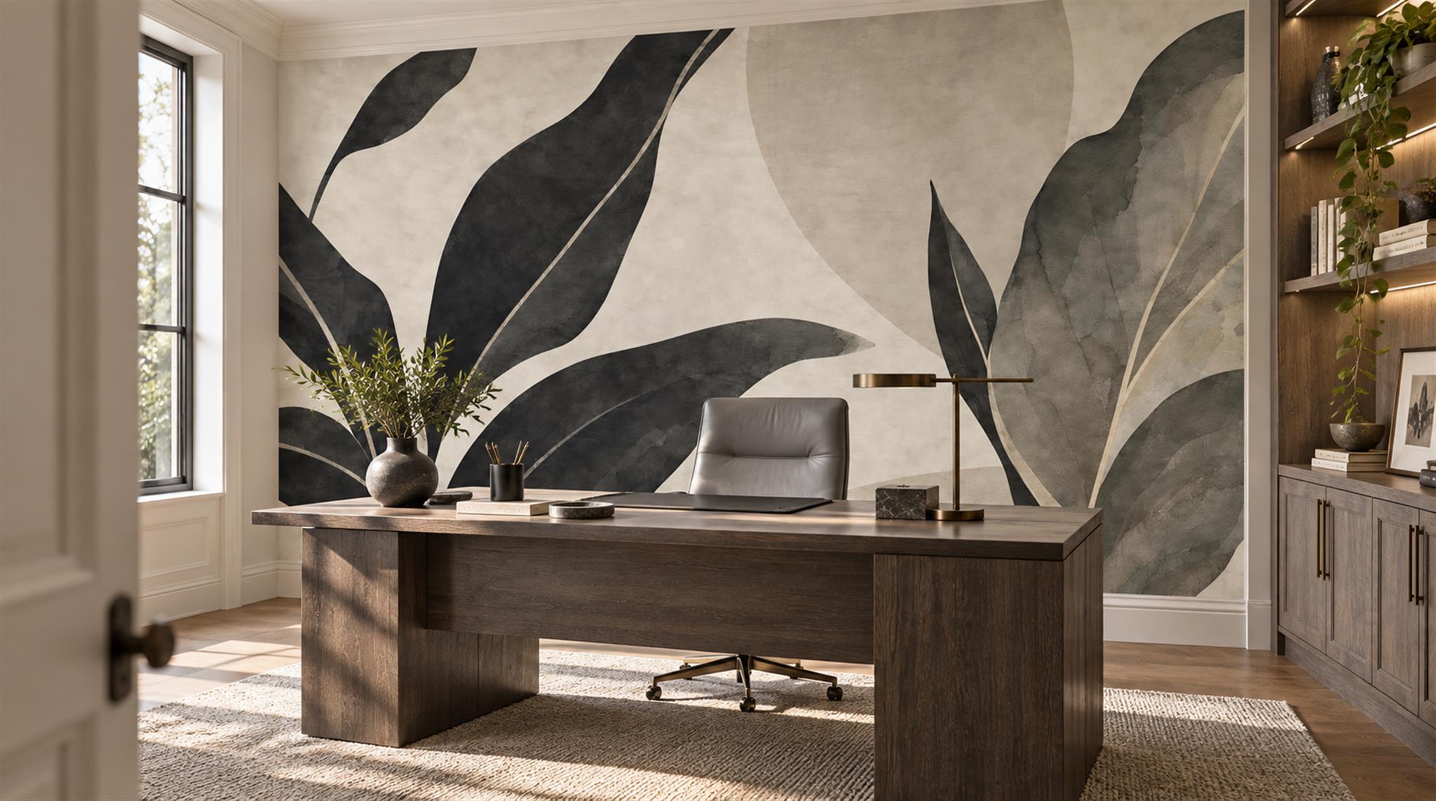Natural Leaf Patterning Wallpaper Mural Scene