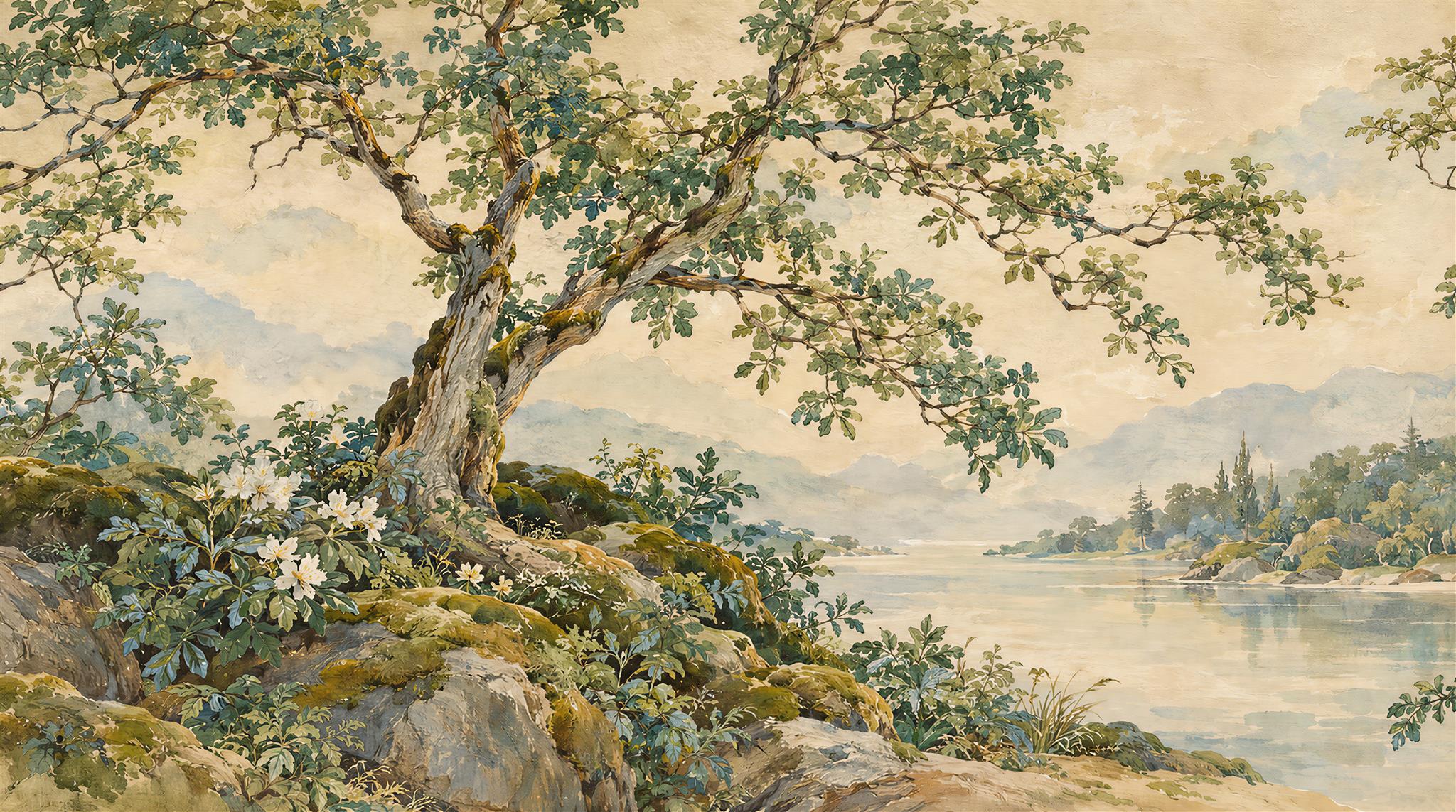 Ivory Decorative Wall Art Wallpaper Mural Main