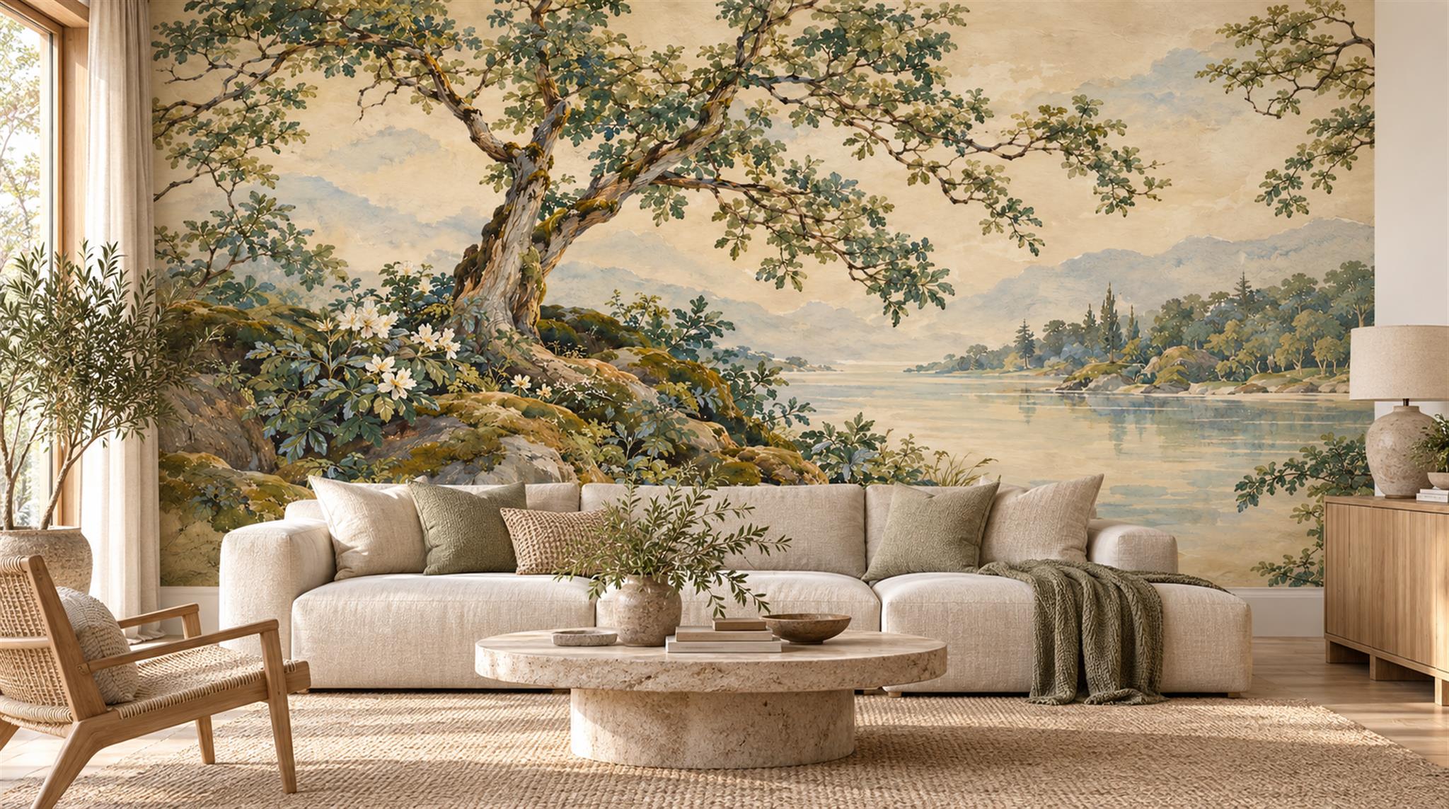 Ivory Decorative Wall Art Wallpaper Mural Main
