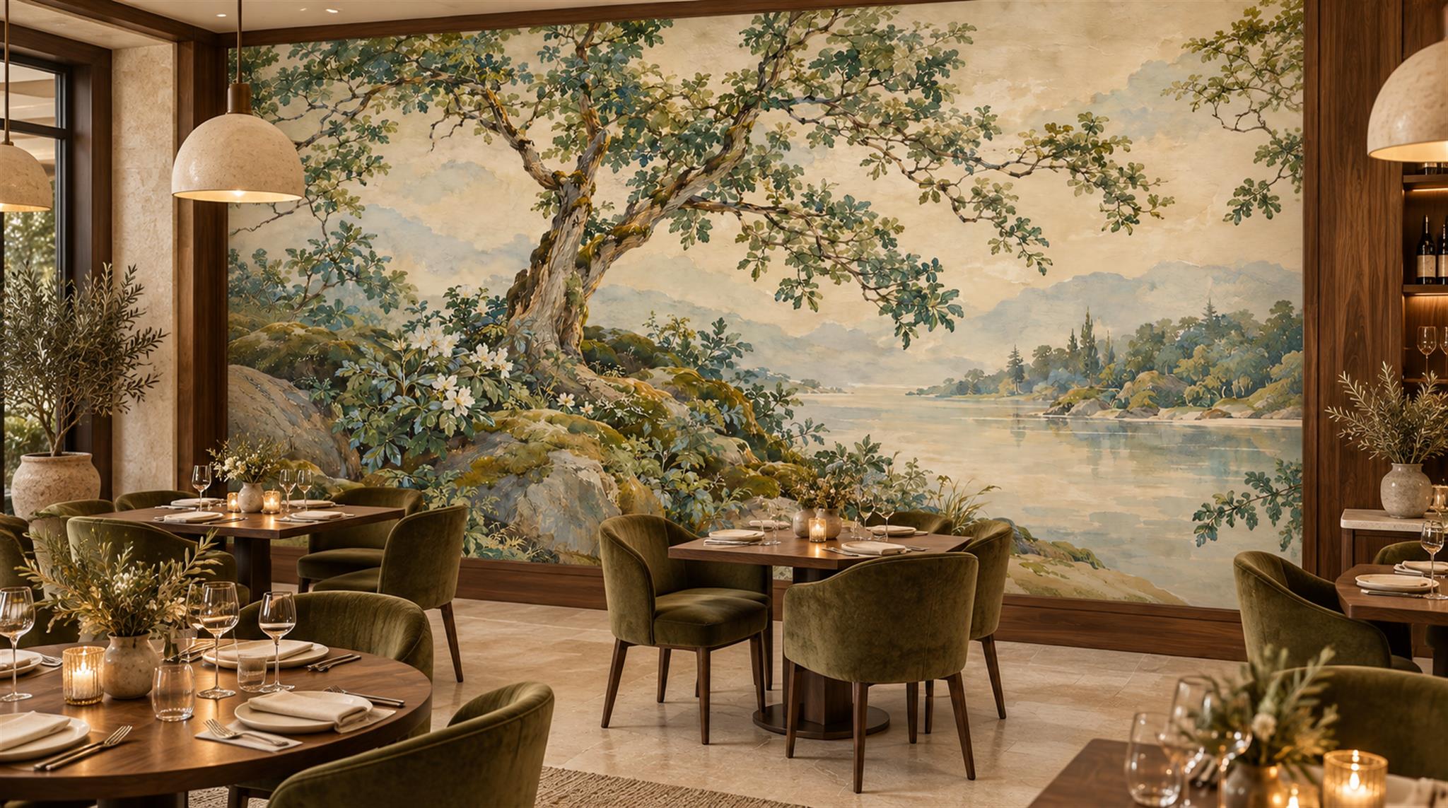 Ivory Decorative Wall Art Wallpaper Mural Scene