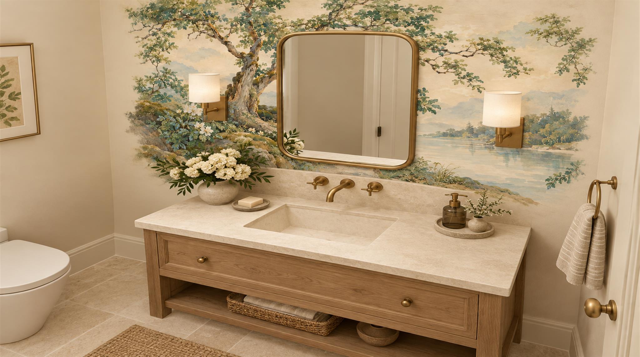 Ivory Decorative Wall Art Wallpaper Mural Scene