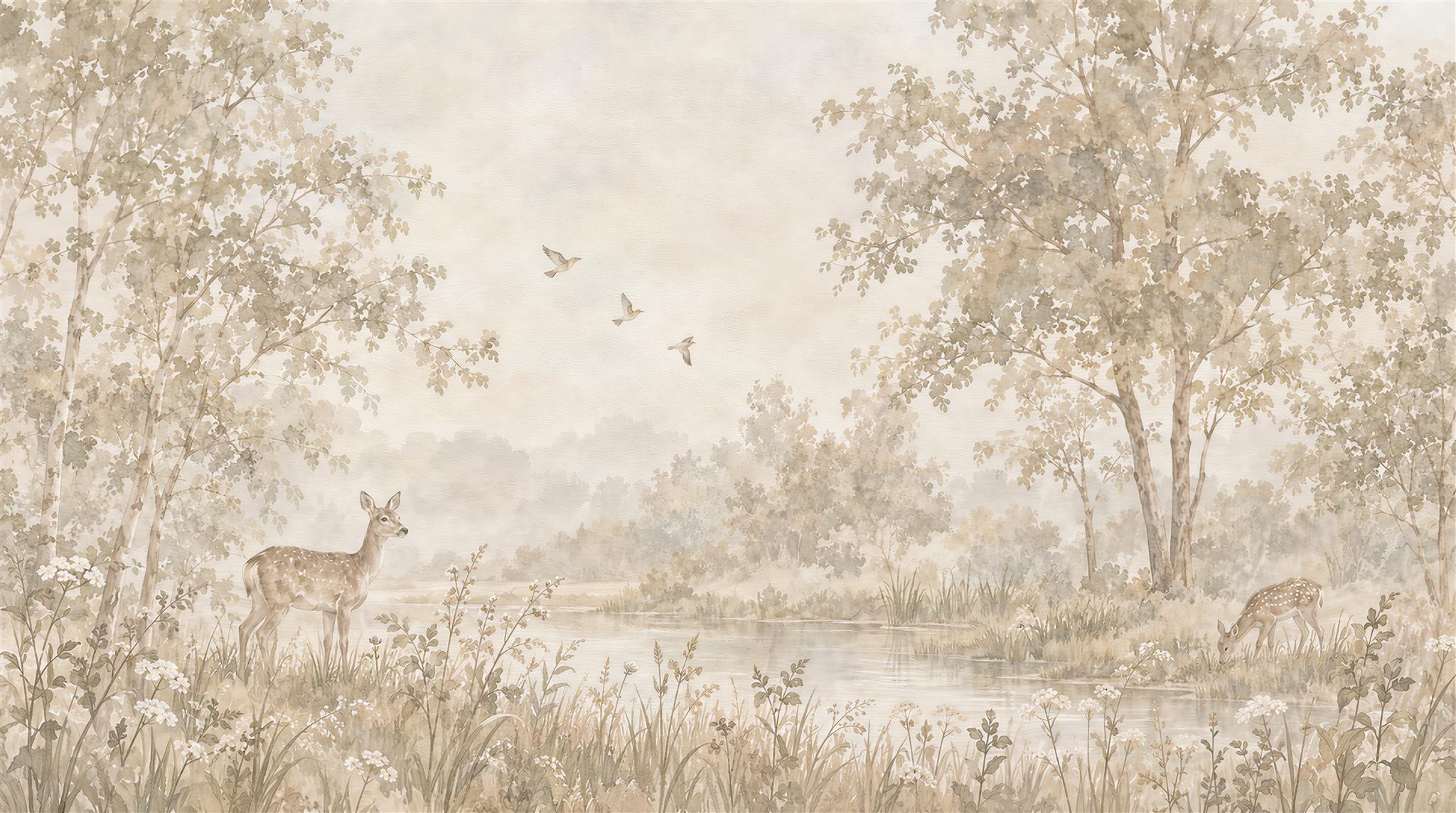 Ivory Decorative Wall Art Wallpaper Mural Main