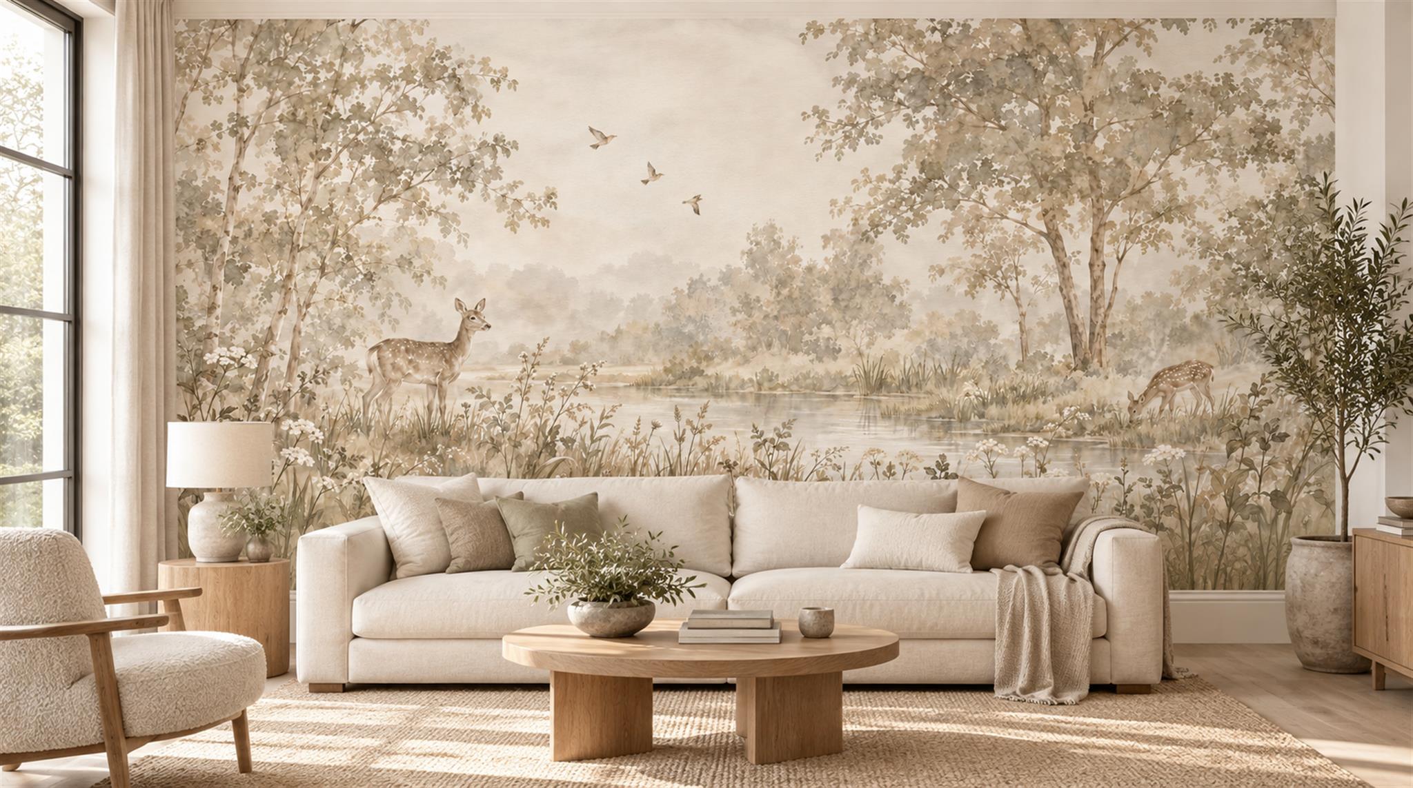 Ivory Decorative Wall Art Wallpaper Mural Main