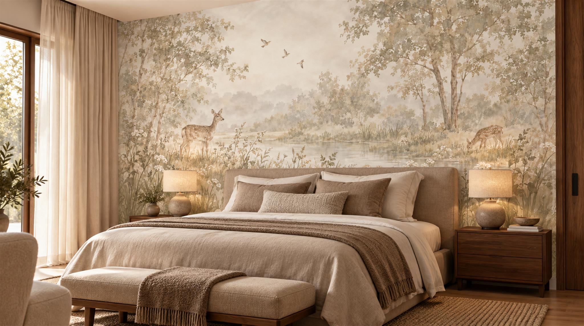 Ivory Decorative Wall Art Wallpaper Mural Scene