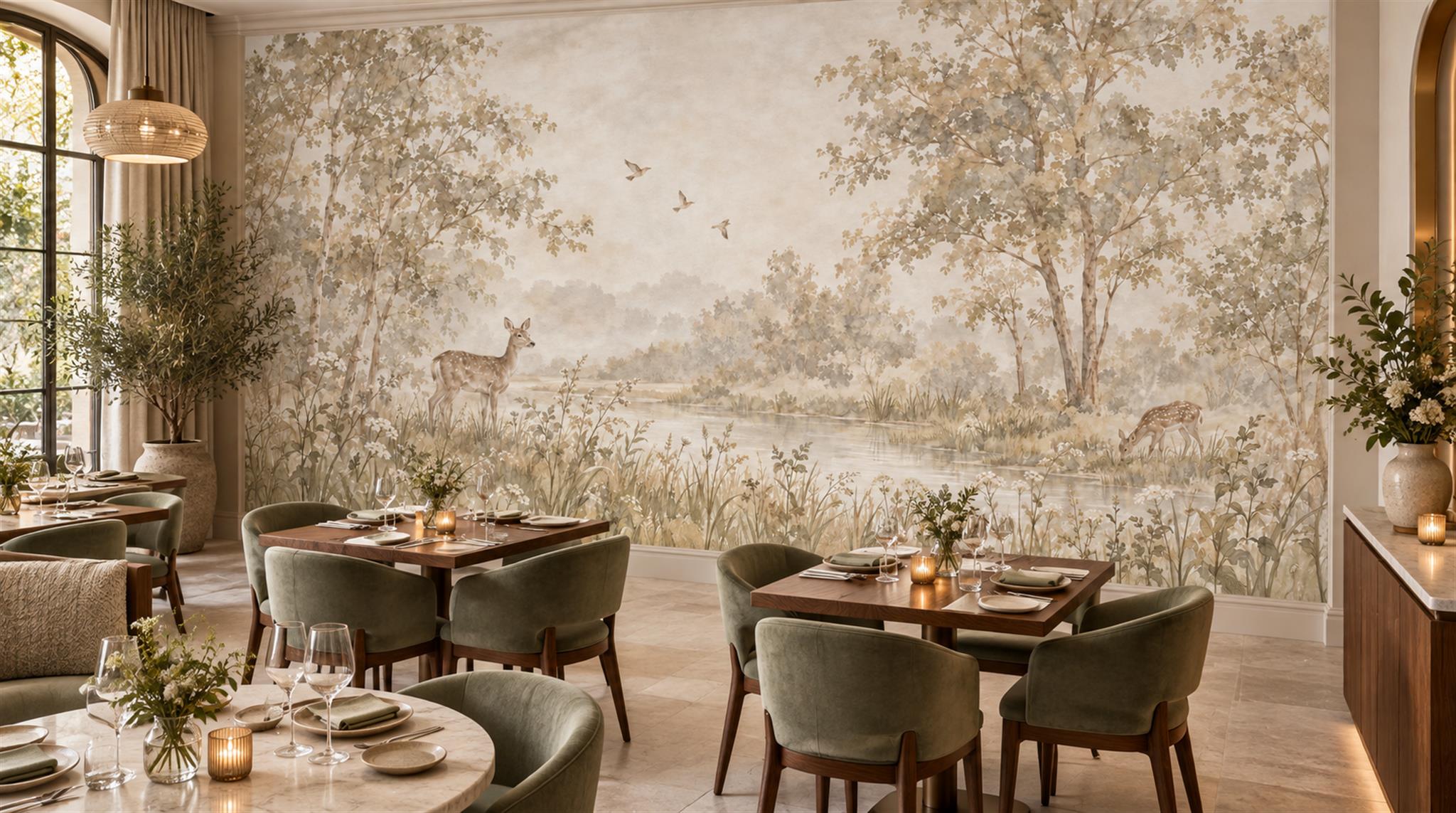 Ivory Decorative Wall Art Wallpaper Mural Scene