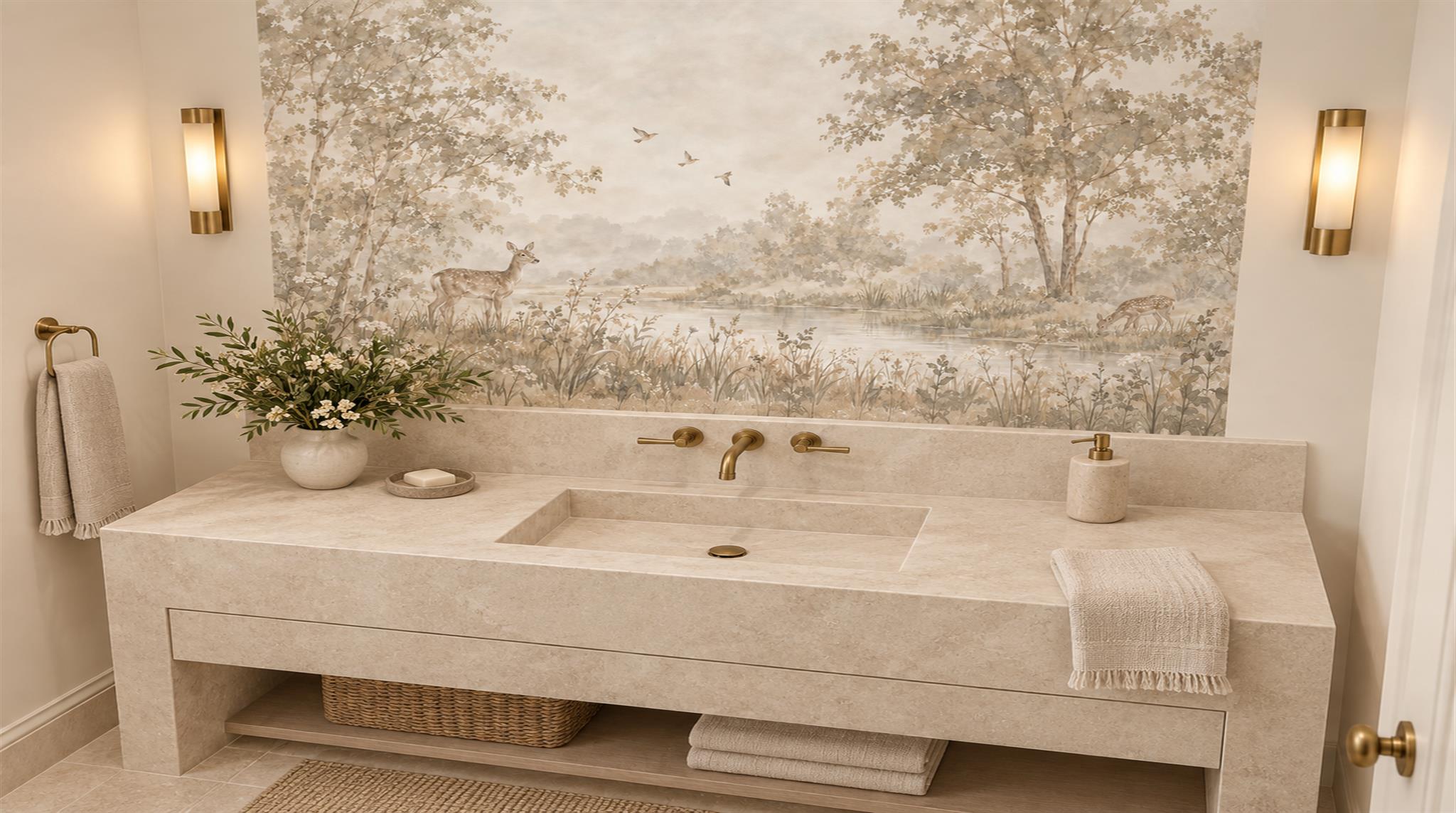Ivory Decorative Wall Art Wallpaper Mural Scene