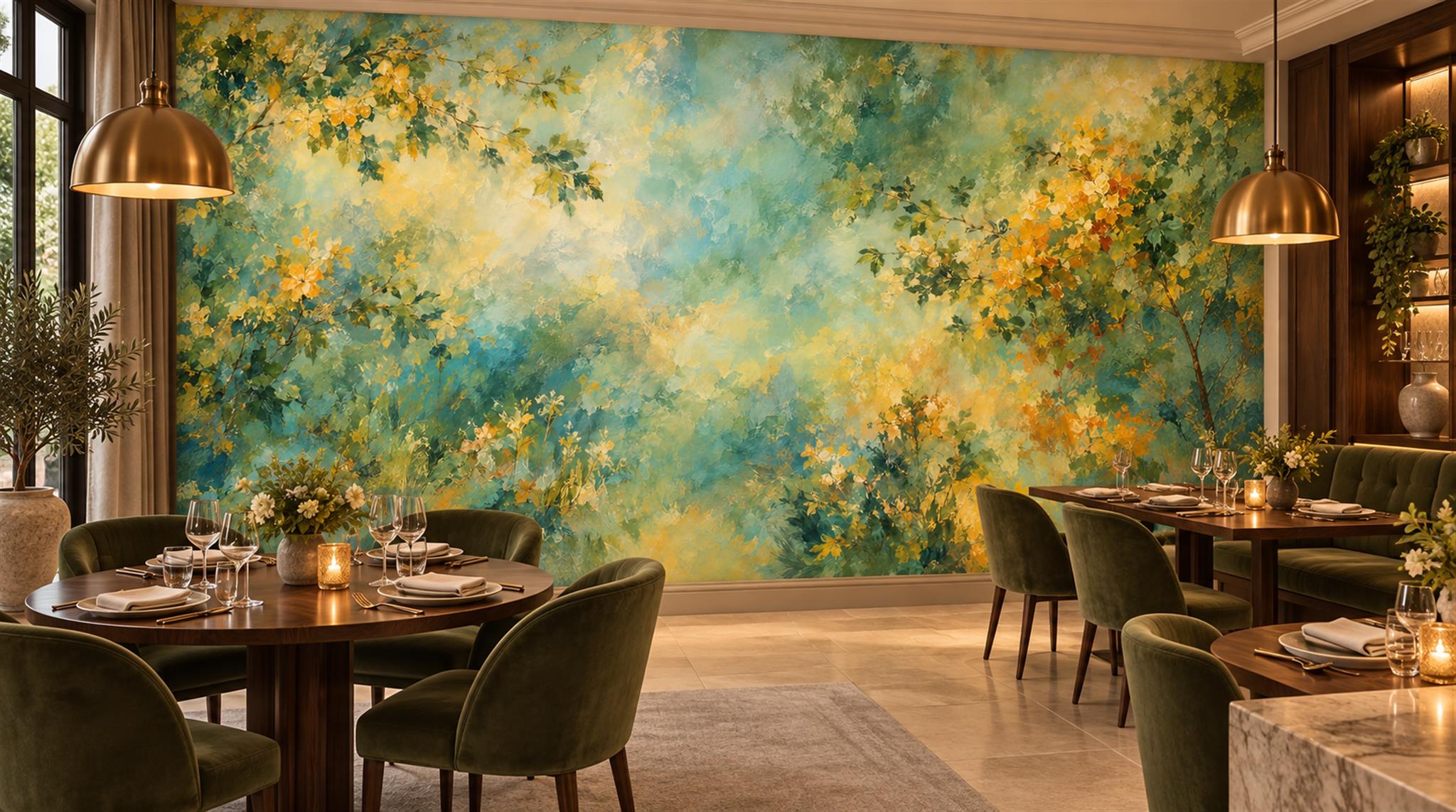 Teal Soft Cloudscape Wallpaper Mural Scene
