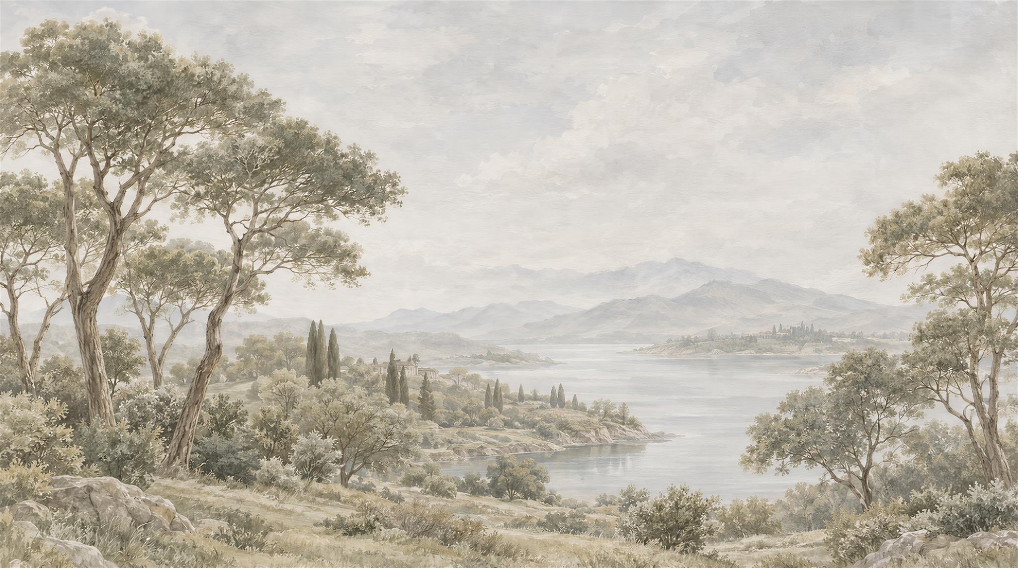 Grey Decorative Wall Art Wallpaper Mural Scene