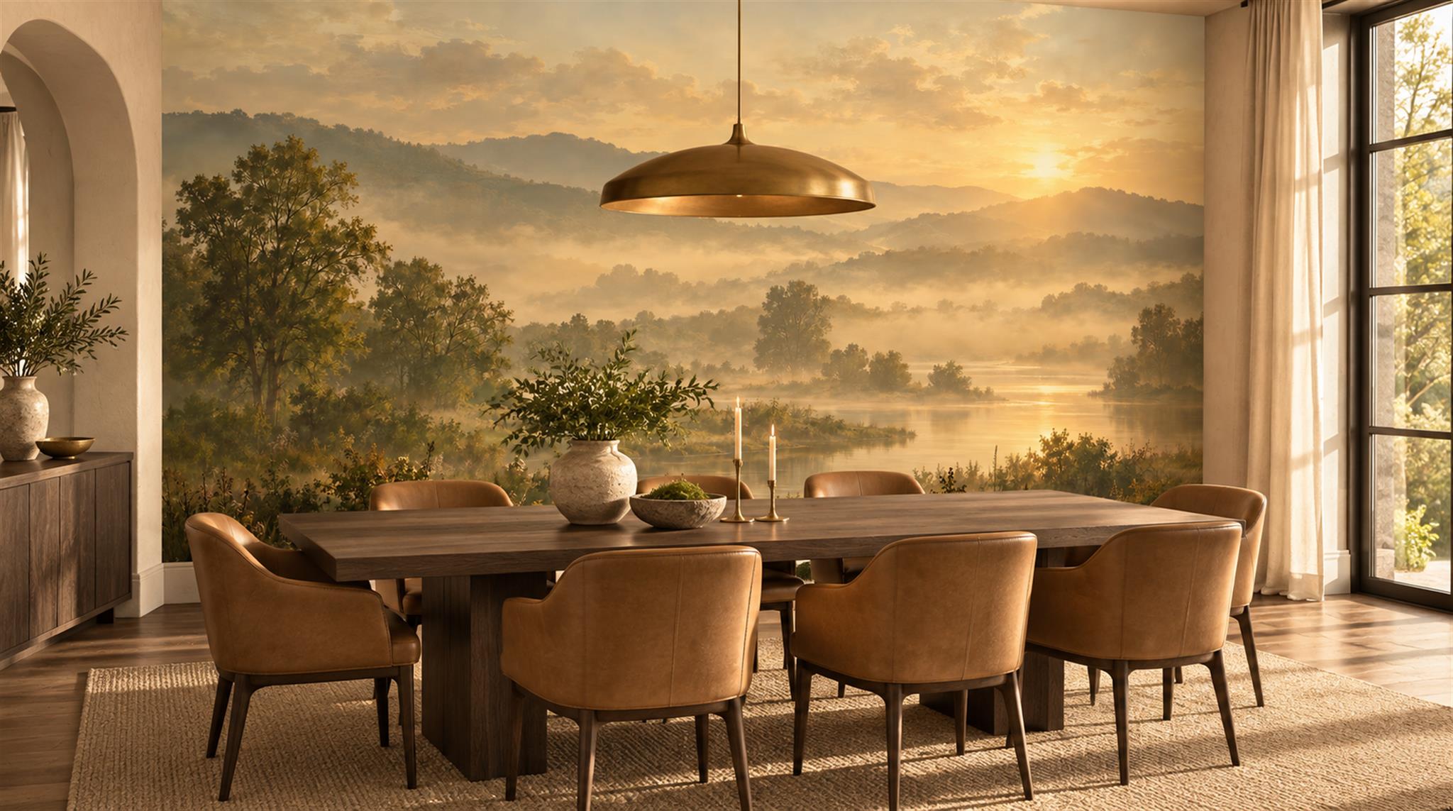 Gold Decorative Wall Art Wallpaper Mural Scene