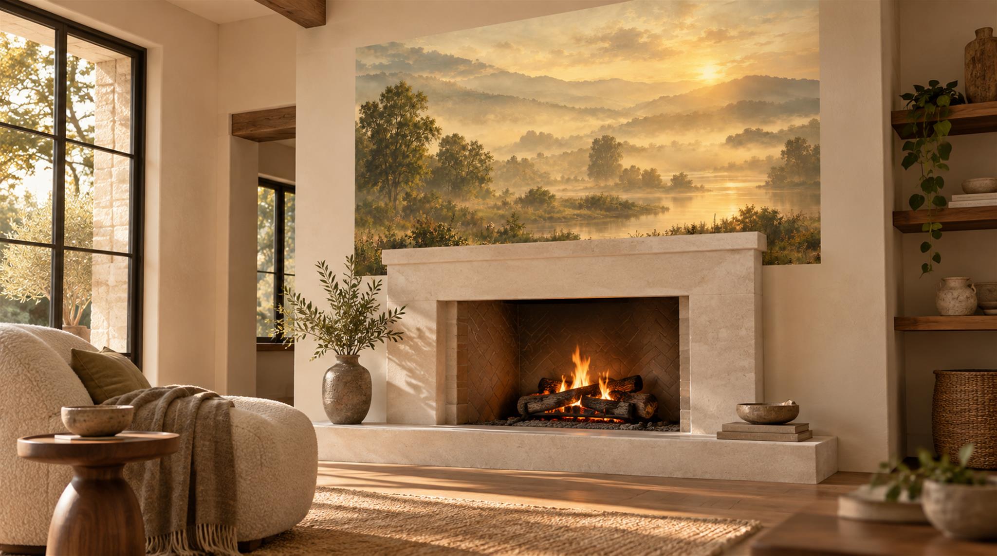 Gold Decorative Wall Art Wallpaper Mural Scene