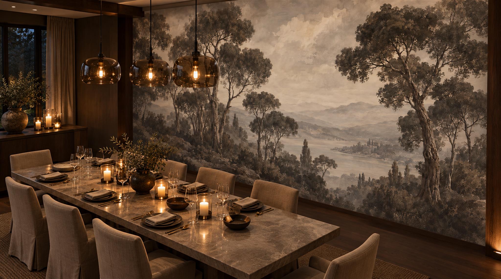 Neutral Decorative Wall Art Wallpaper Mural Scene