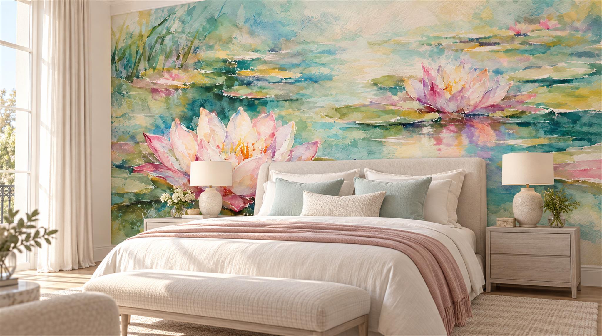 Aqua Decorative Wall Art Wallpaper Mural Main