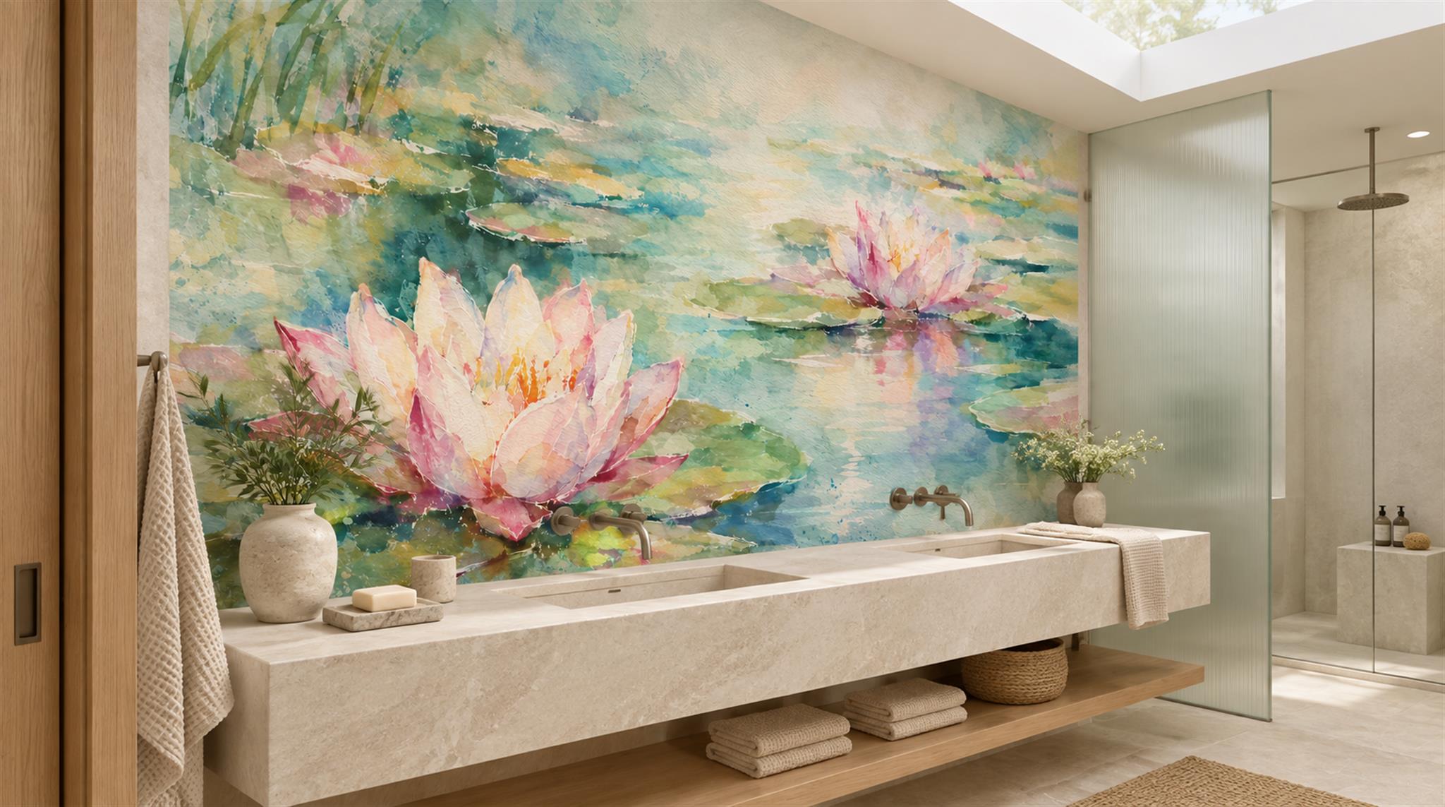 Aqua Decorative Wall Art Wallpaper Mural Scene
