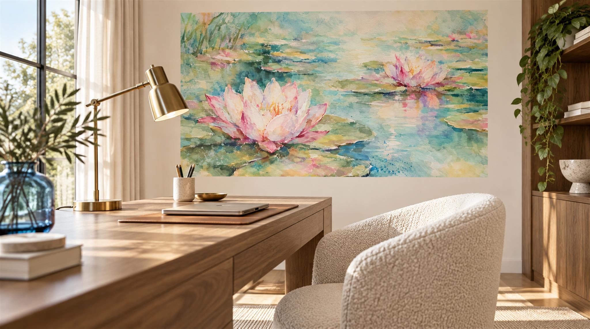 Aqua Decorative Wall Art Wallpaper Mural Scene