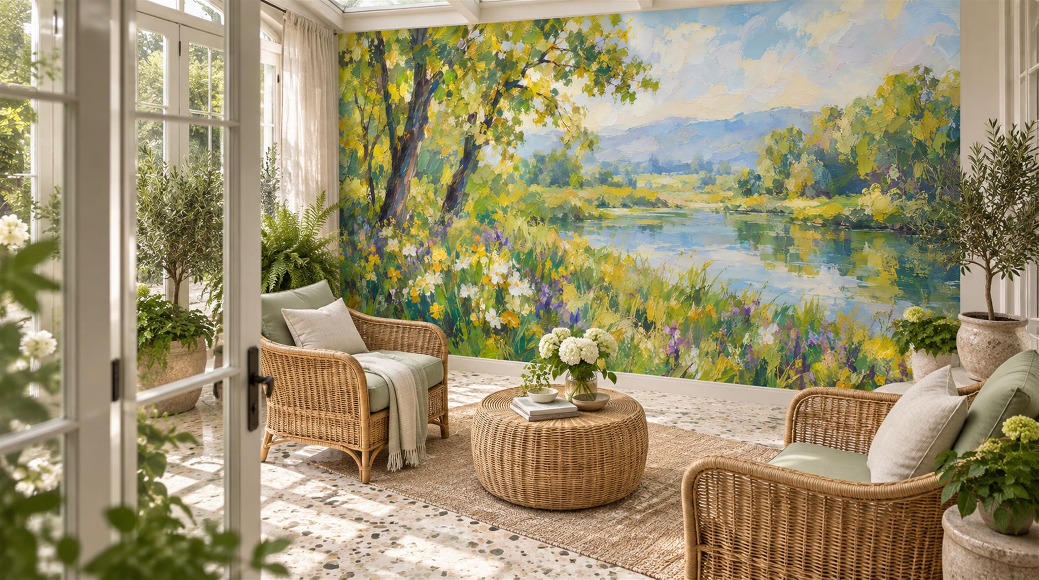 Neutral Decorative Wall Art Wallpaper Mural Scene