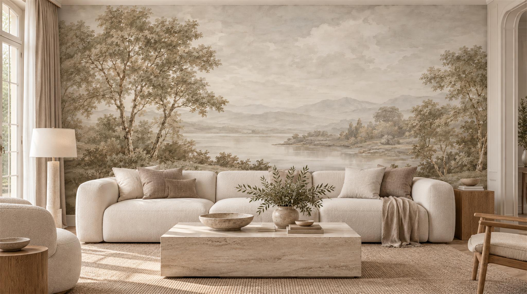 Ivory Decorative Wall Art Wallpaper Mural Main