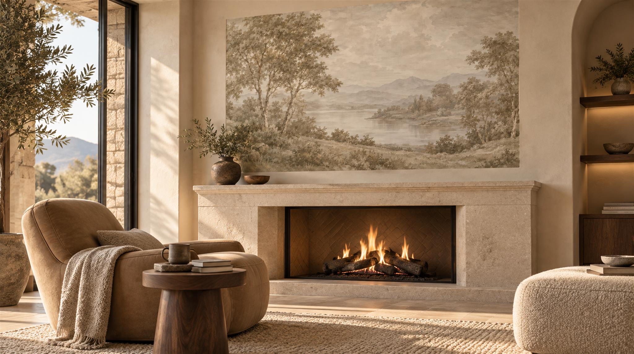 Ivory Decorative Wall Art Wallpaper Mural Scene