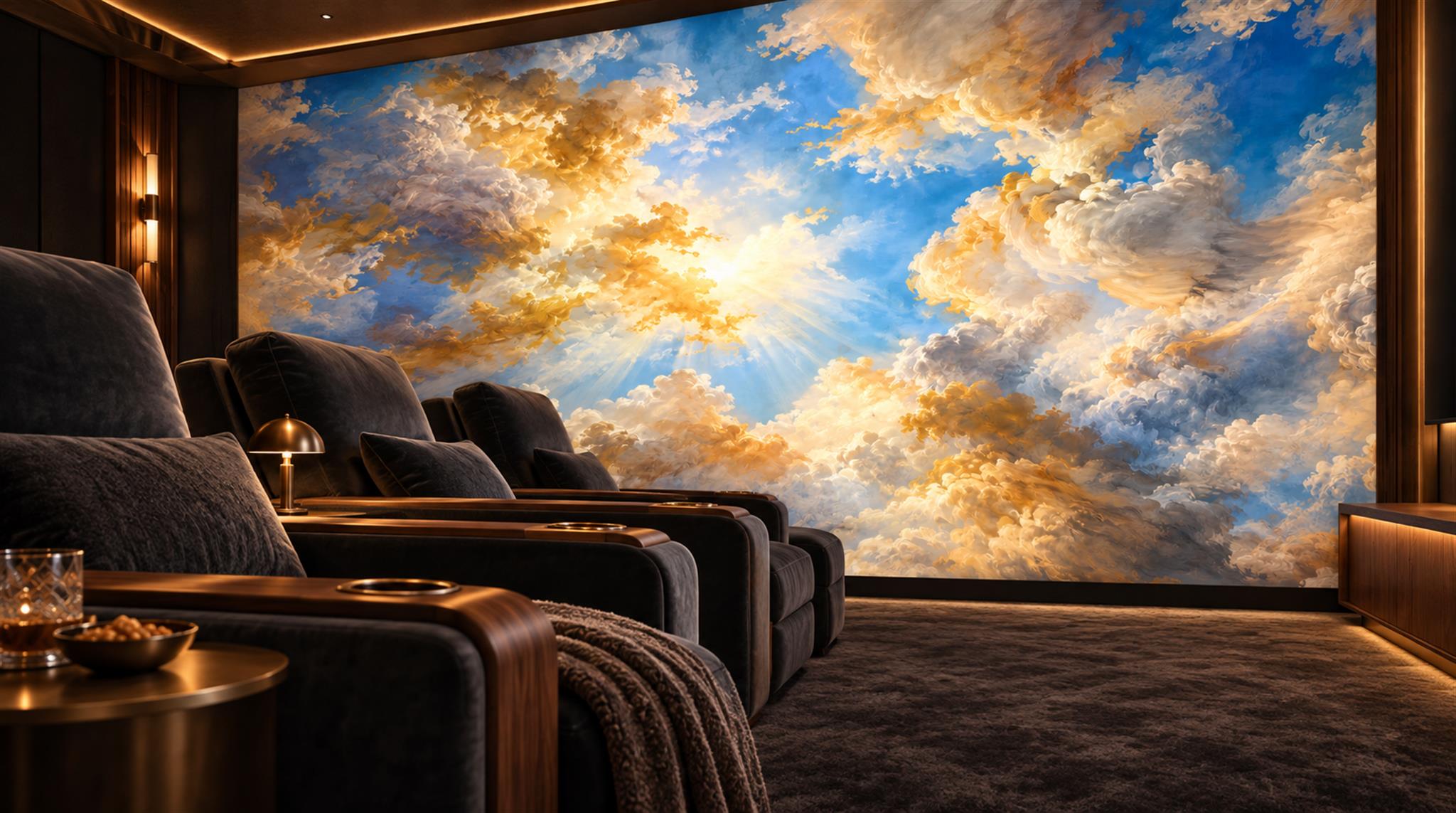 Blue Soft Cloudscape Wallpaper Mural Scene