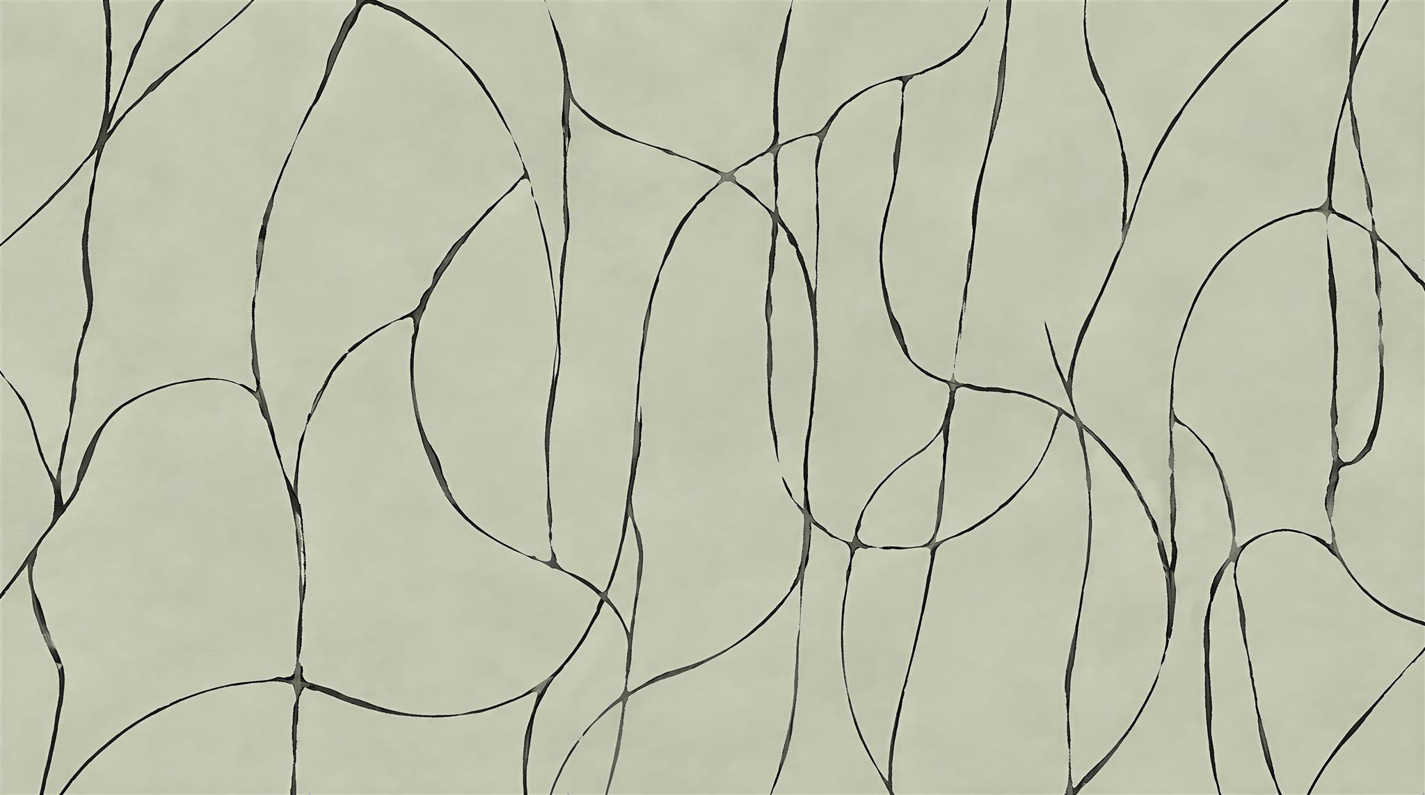 Ivory Linear Geometry Wallpaper Mural Main