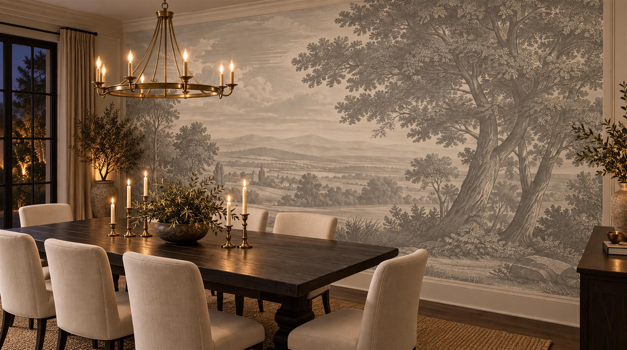 Grey Decorative Wall Art Wallpaper Mural Scene