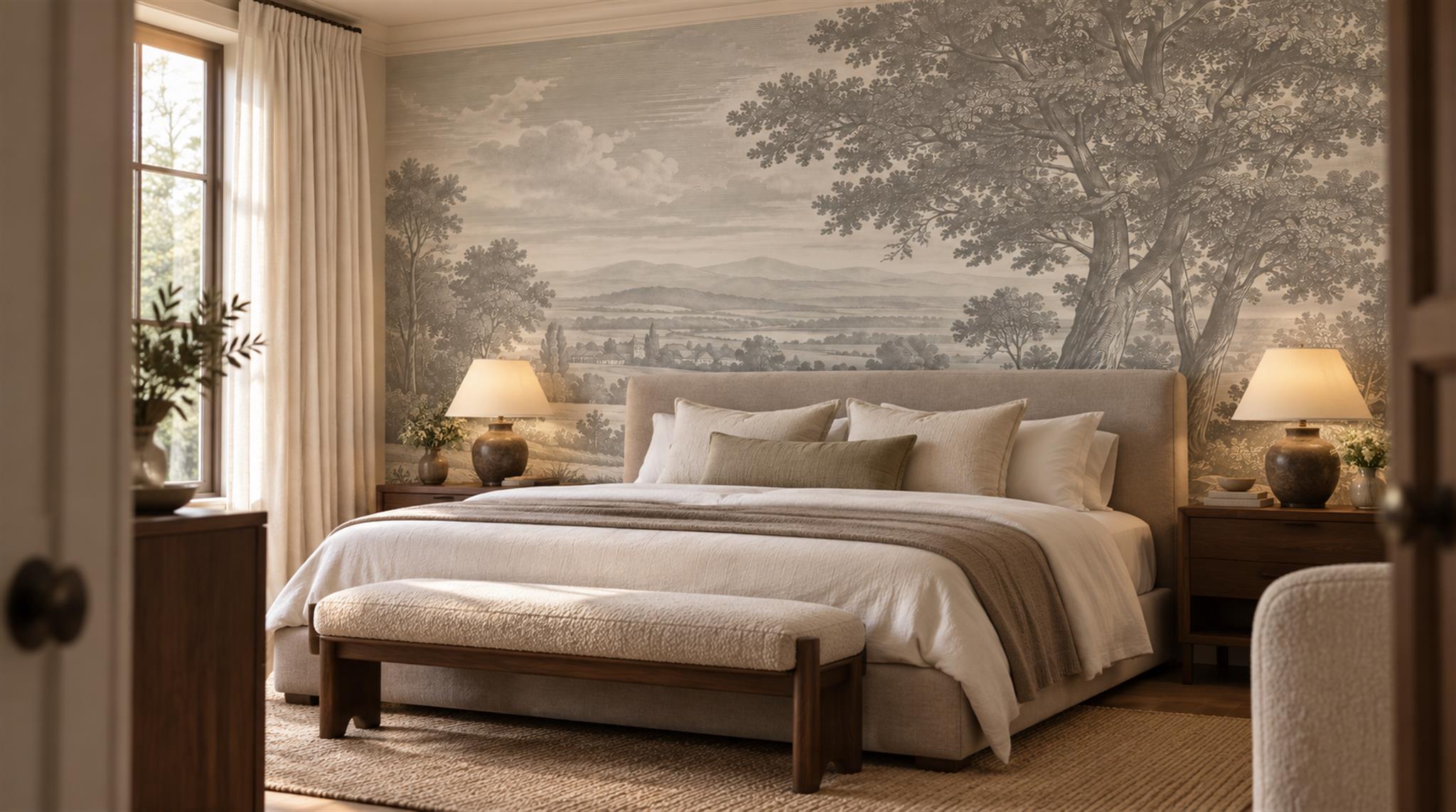 Grey Decorative Wall Art Wallpaper Mural Scene