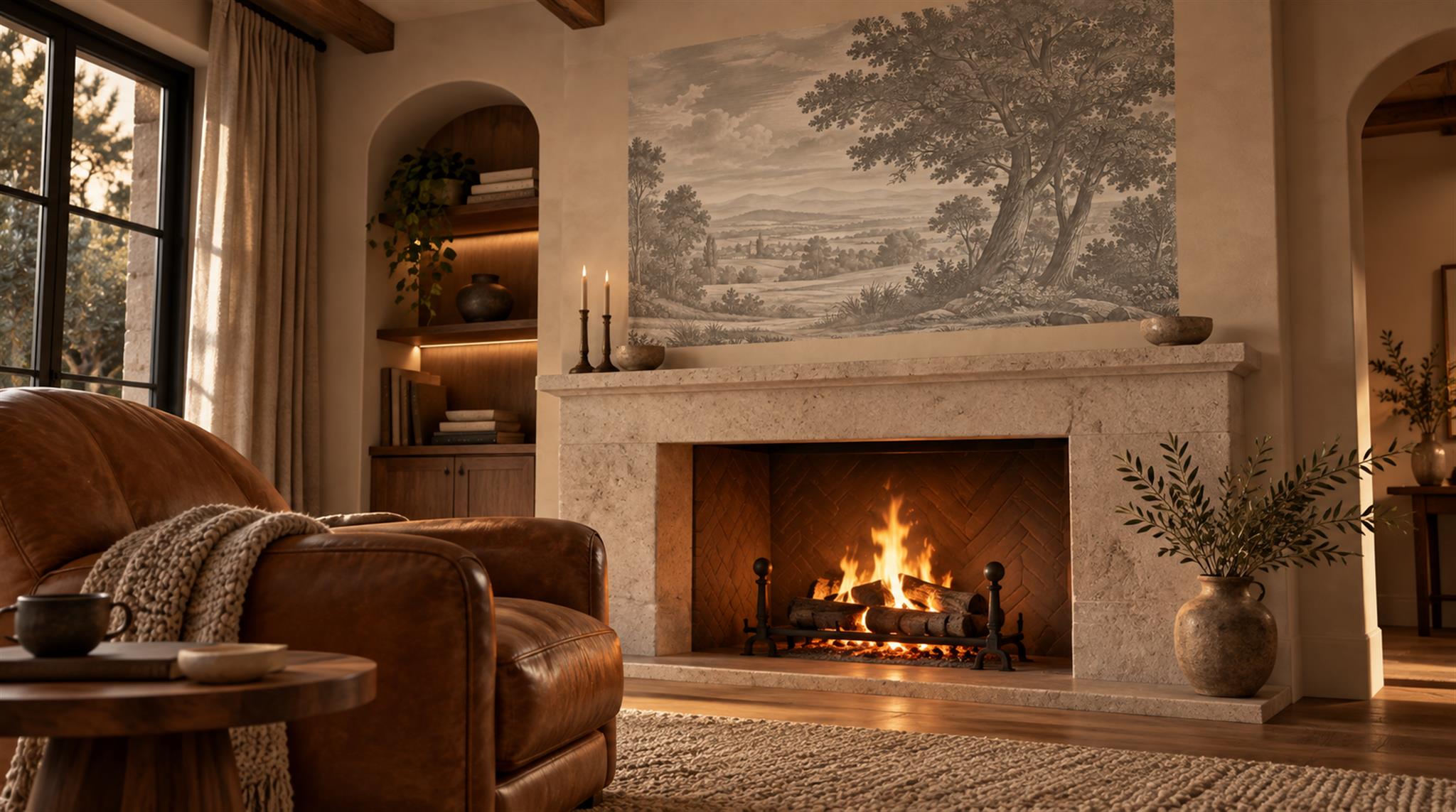 Grey Decorative Wall Art Wallpaper Mural Scene