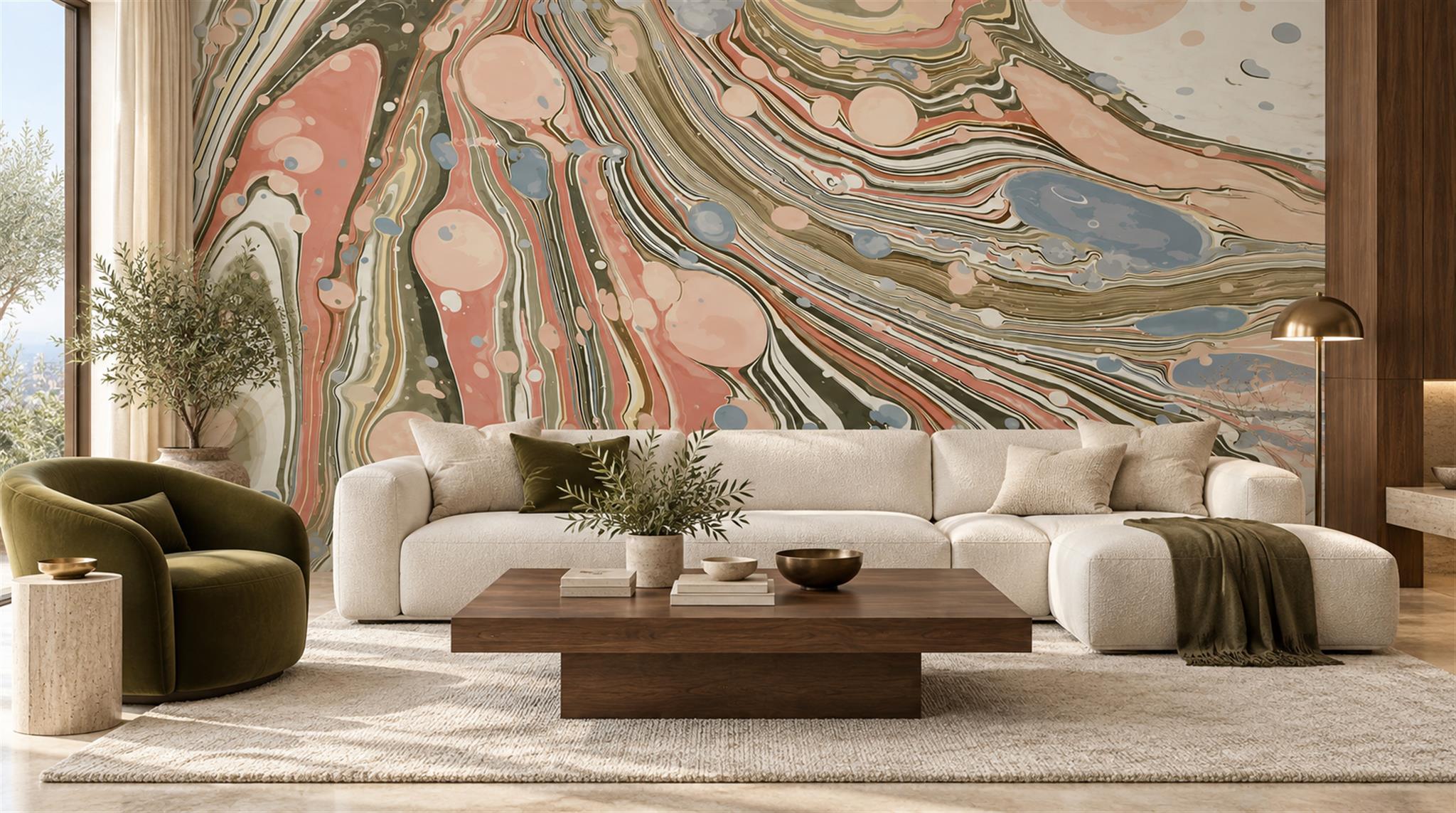 Neutral Decorative Wall Art Wallpaper Mural
