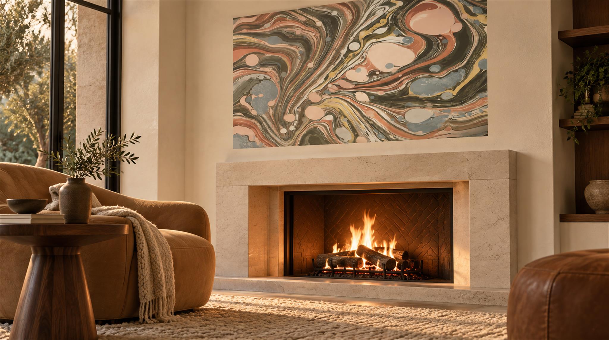 Neutral Decorative Wall Art Wallpaper Mural Scene