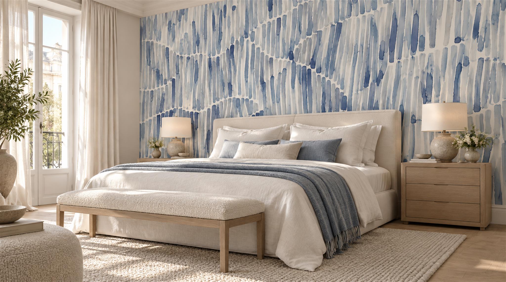 Blue Decorative Wall Art Wallpaper Mural Main