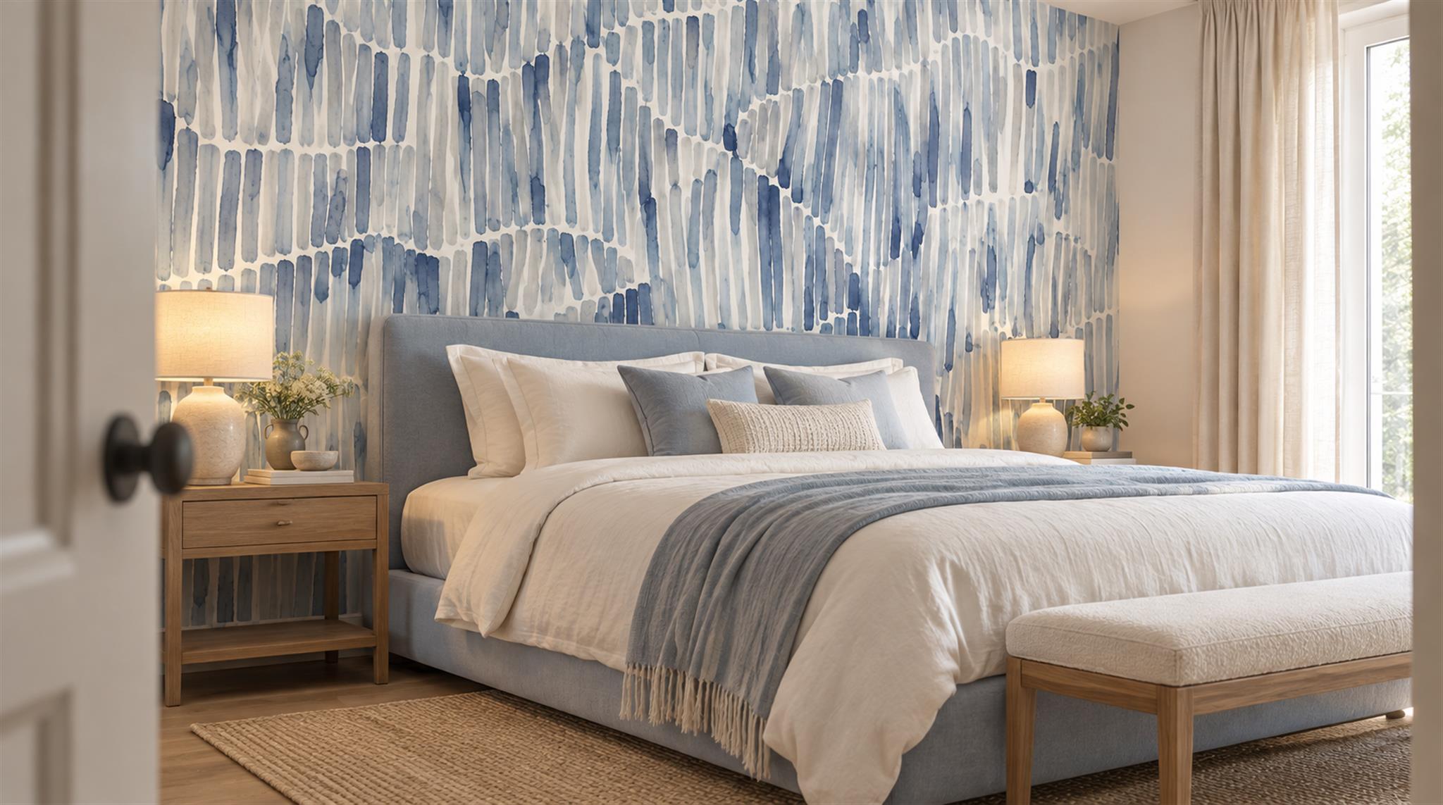 Blue Decorative Wall Art Wallpaper Mural Scene