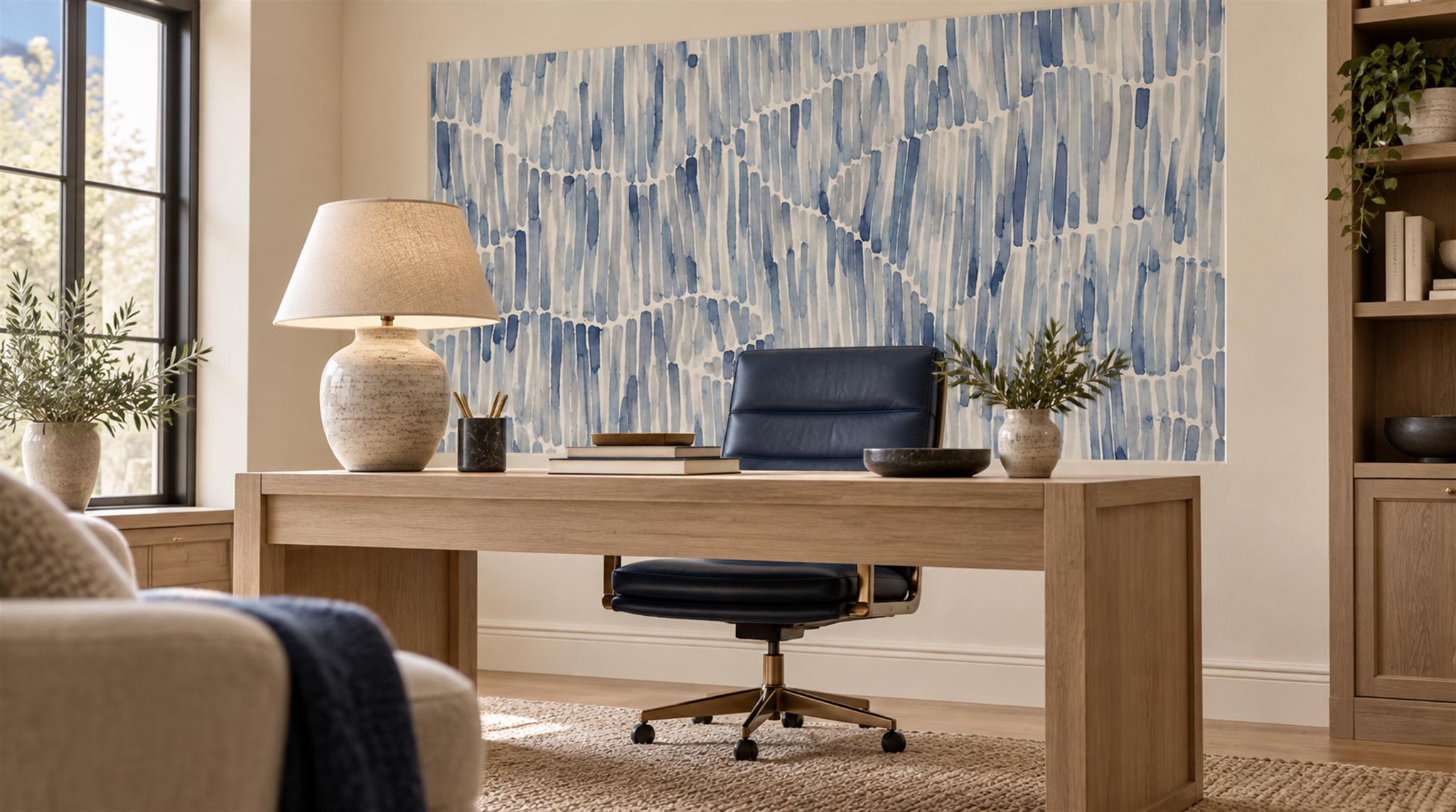 Blue Decorative Wall Art Wallpaper Mural Scene
