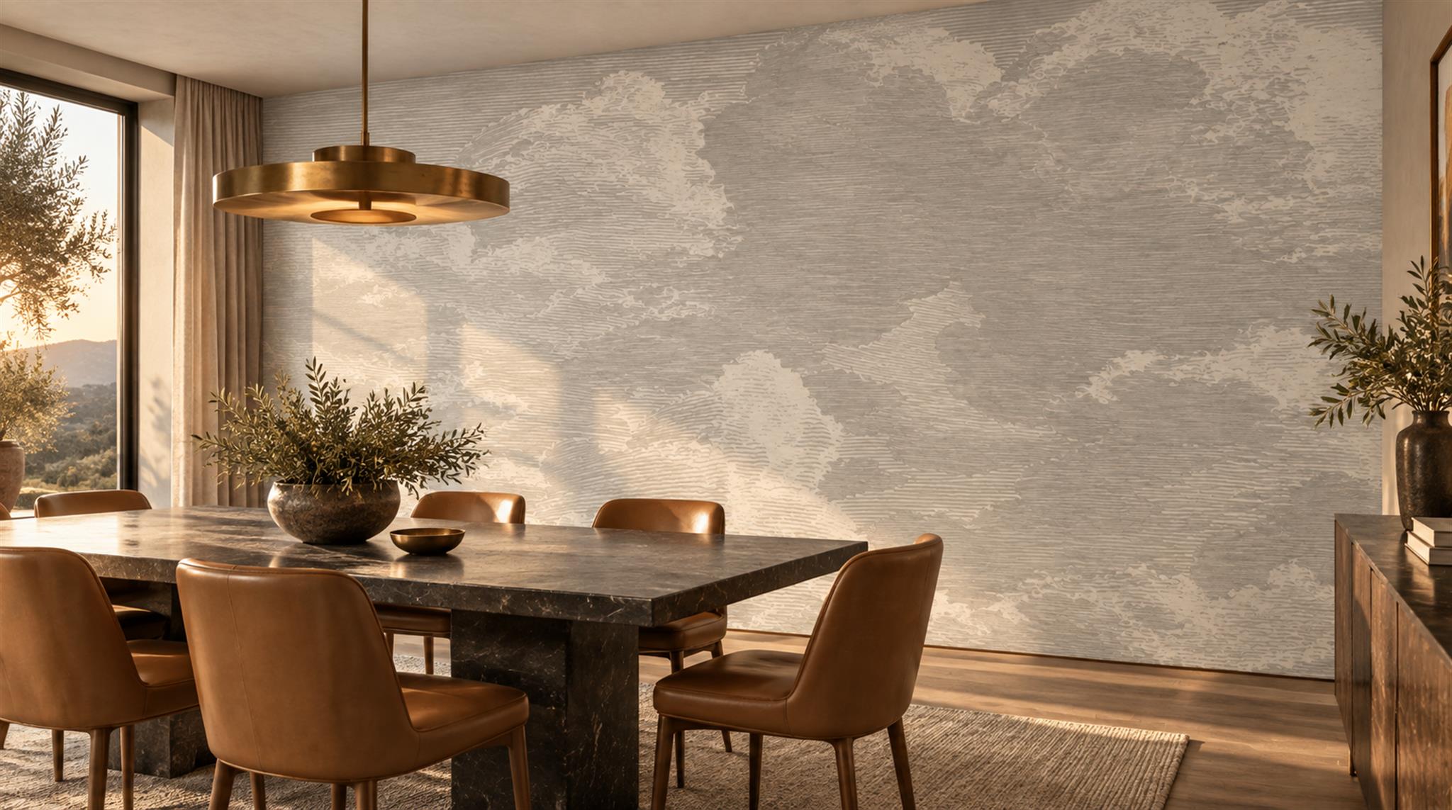 Grey Soft Cloudscape Wallpaper Mural Scene